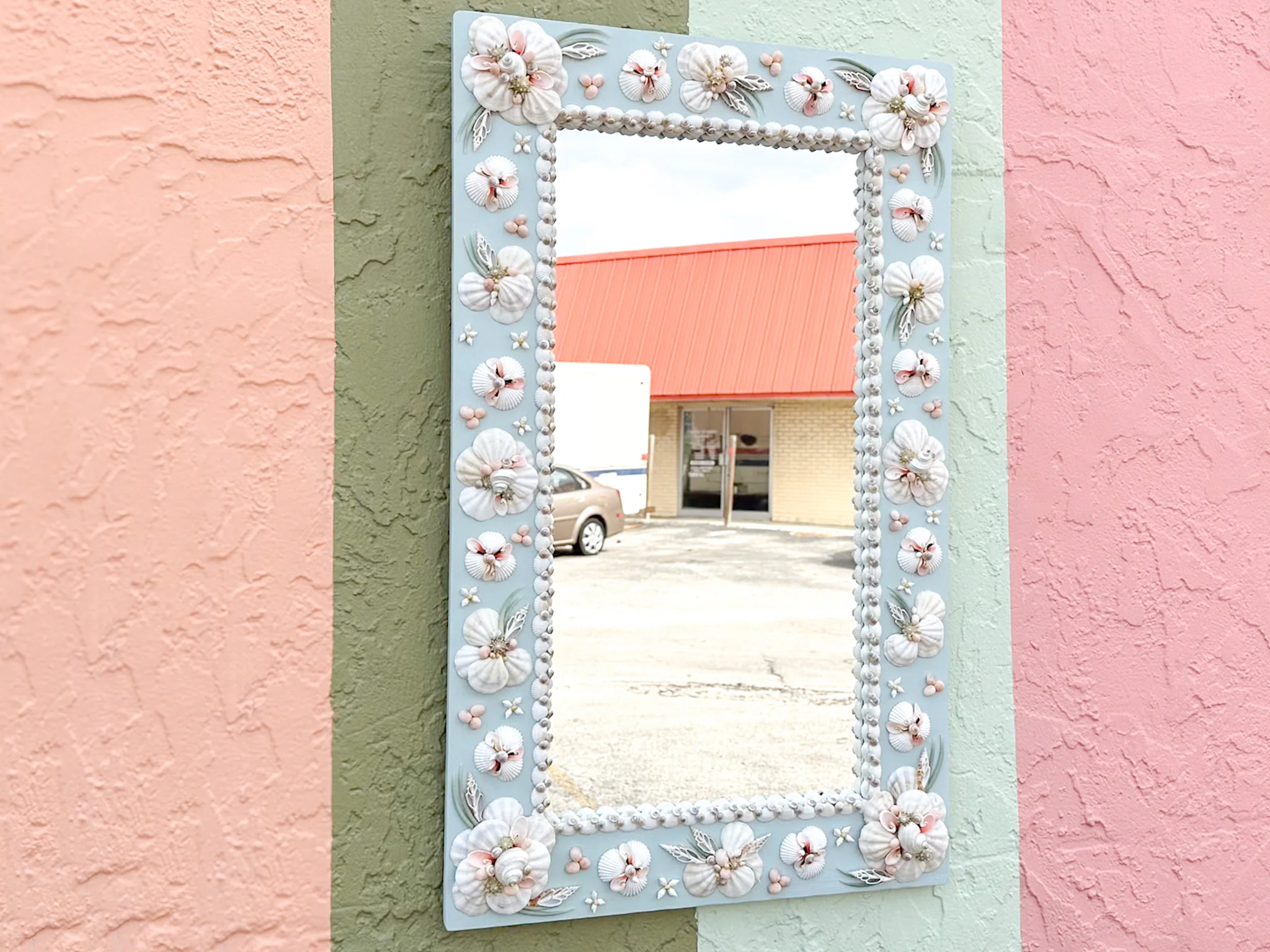 Custom Shell Flower Mirror - Image 2