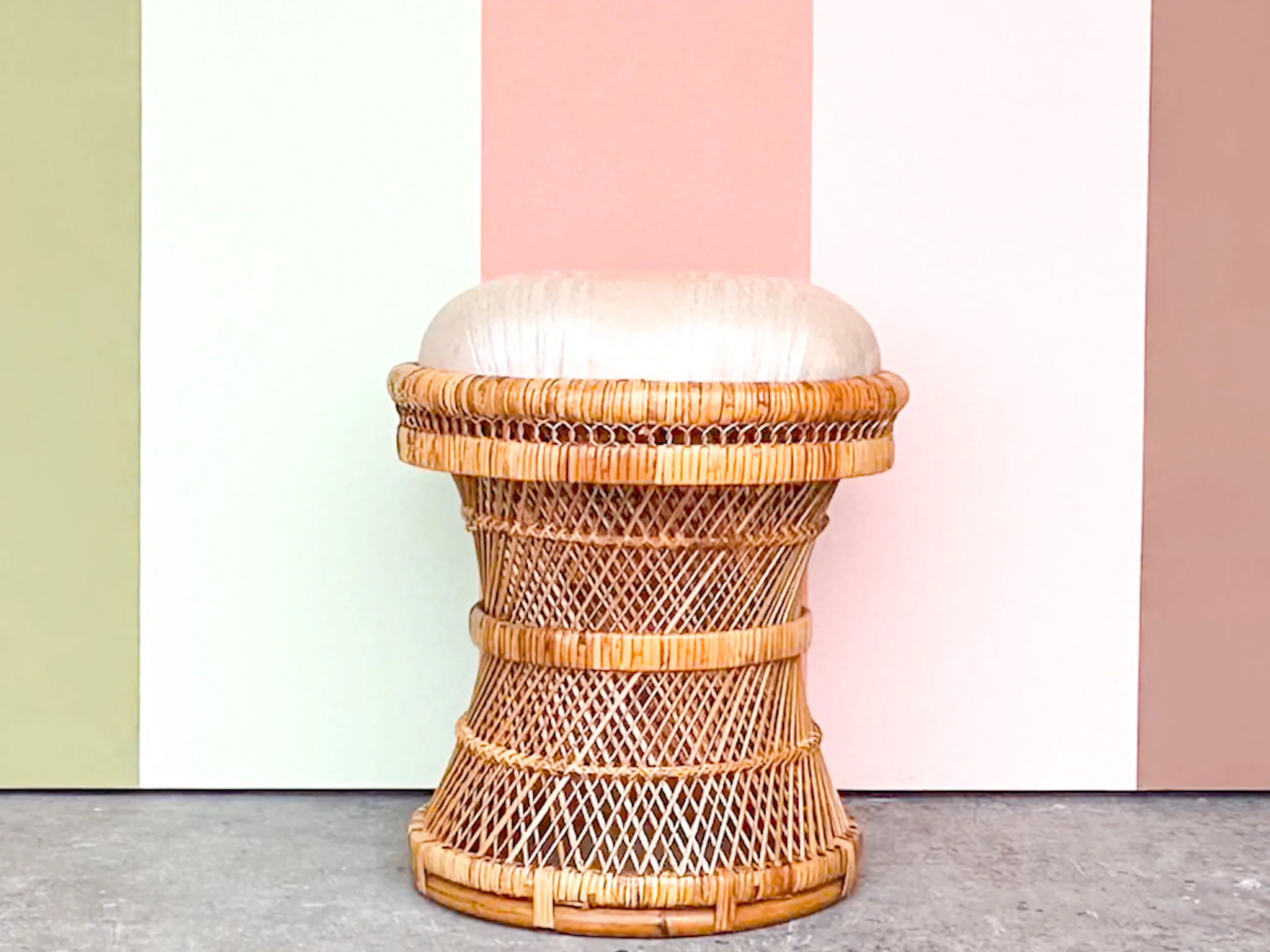 Cute Coastal Rattan Stool