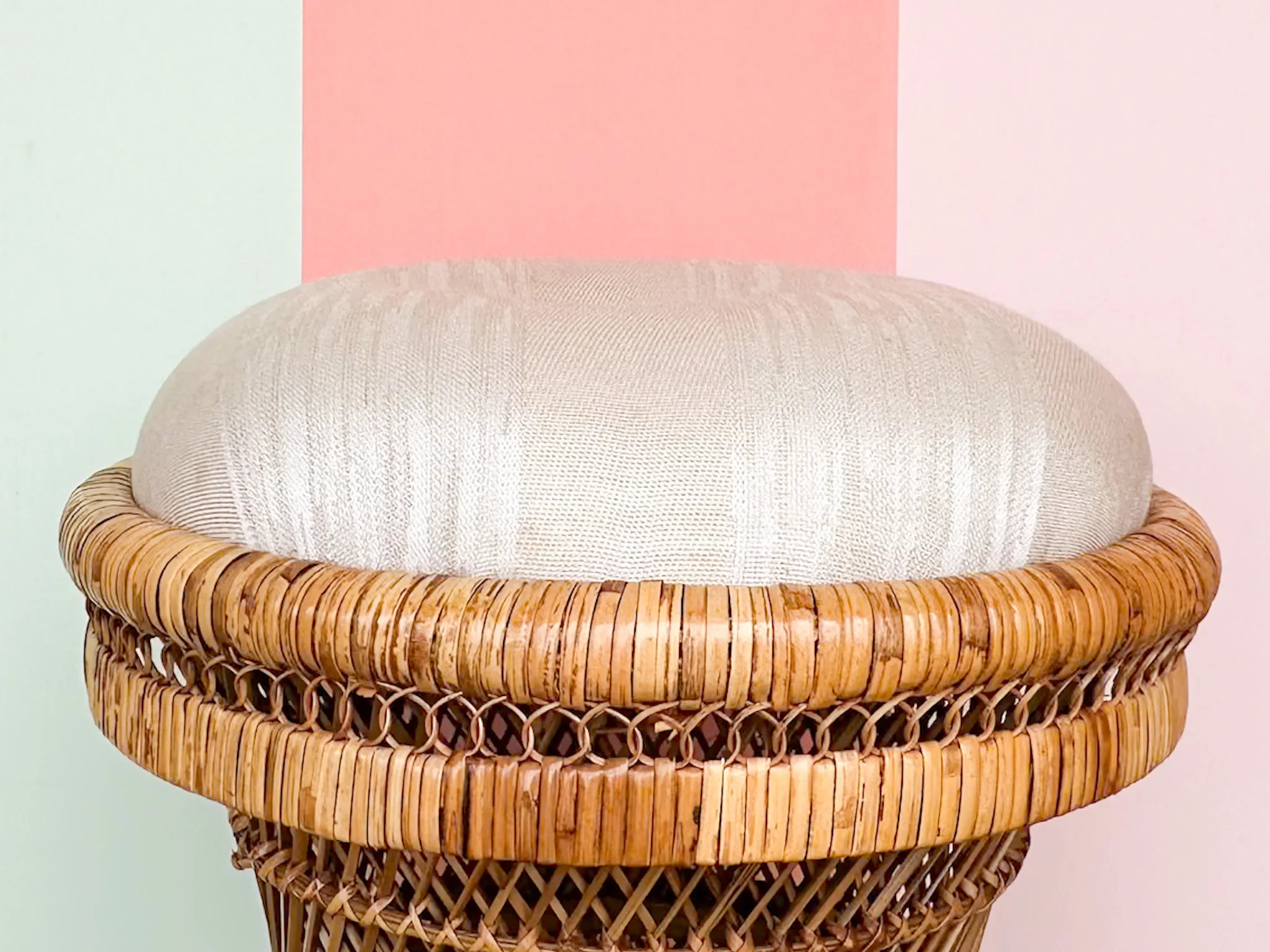 Cute Coastal Rattan Stool - Image 4