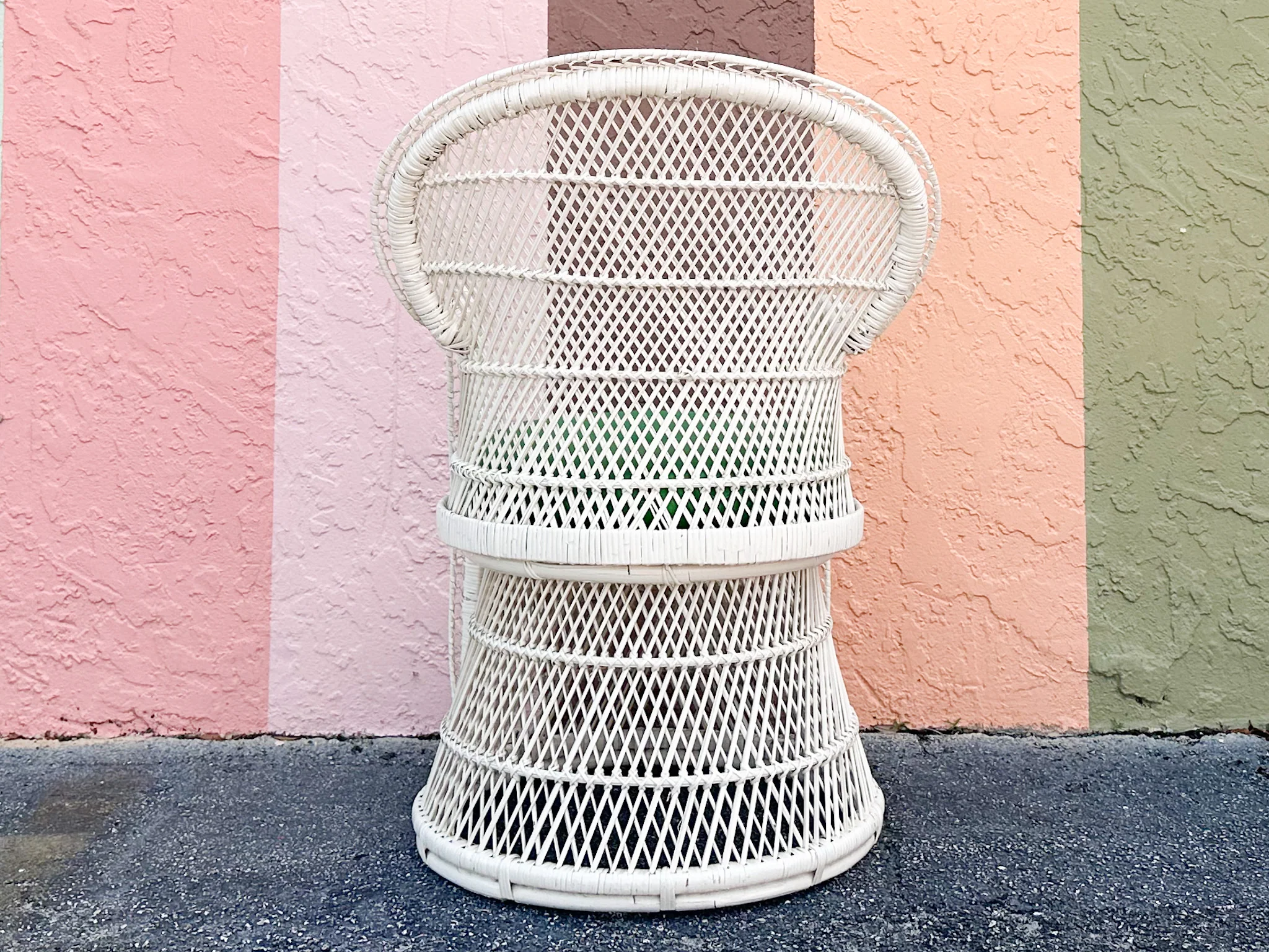 Cute Painted Buri Rattan Chair - Image 4