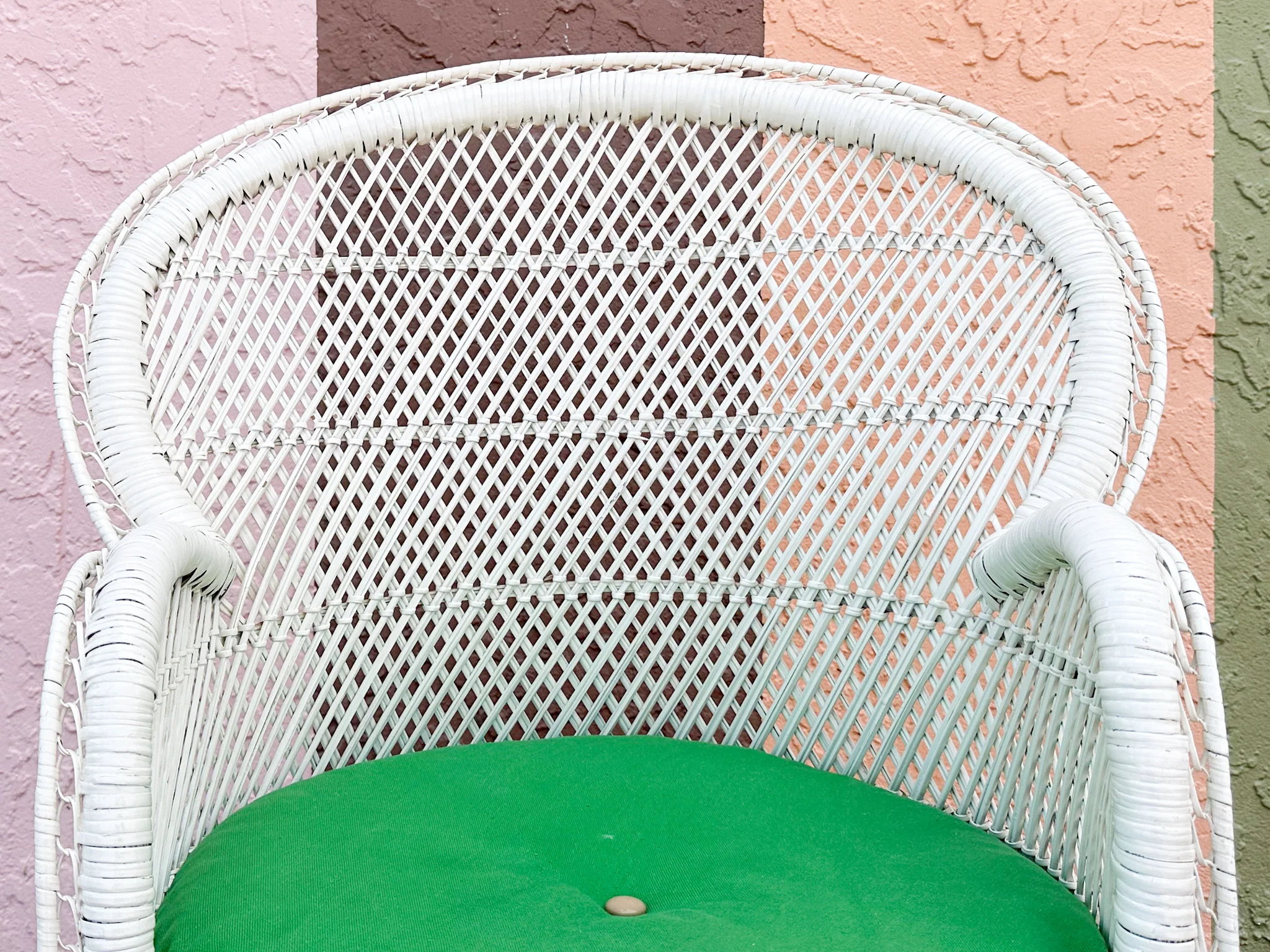 Cute Painted Buri Rattan Chair - Image 6