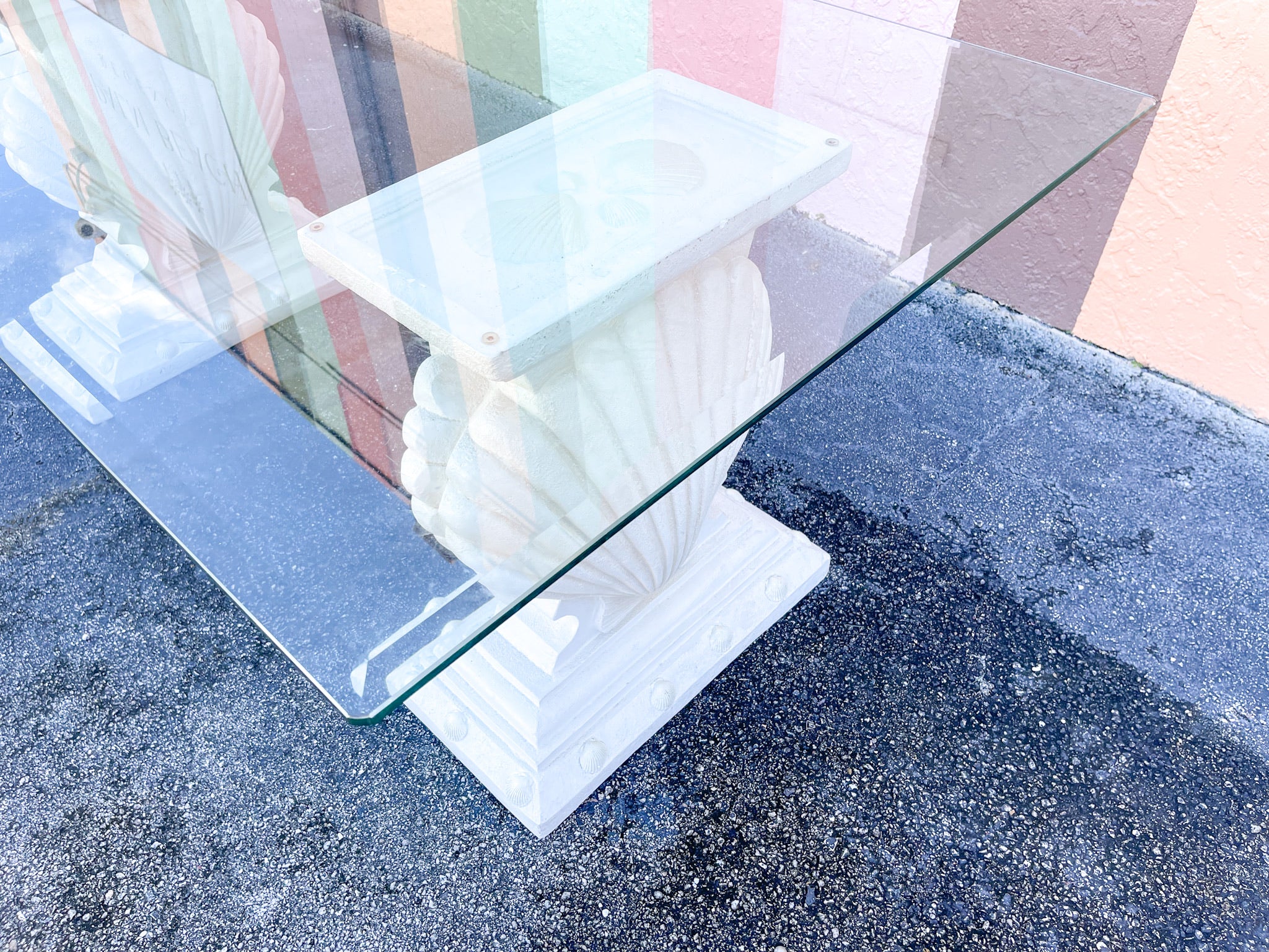 Double Clam Shell Plaster Dining Table - Image 8