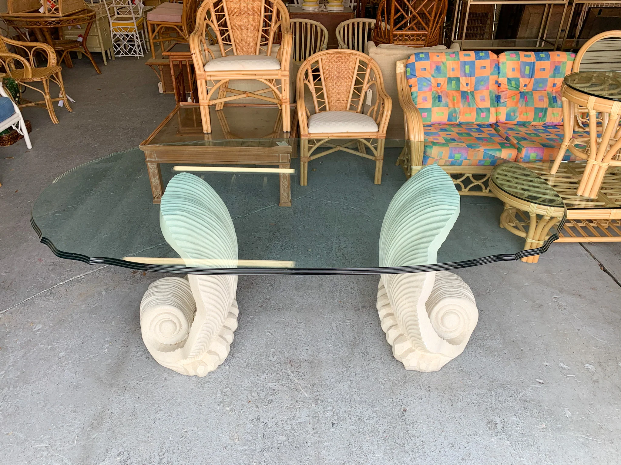 Double Shell Plaster Dining Table - Image 3