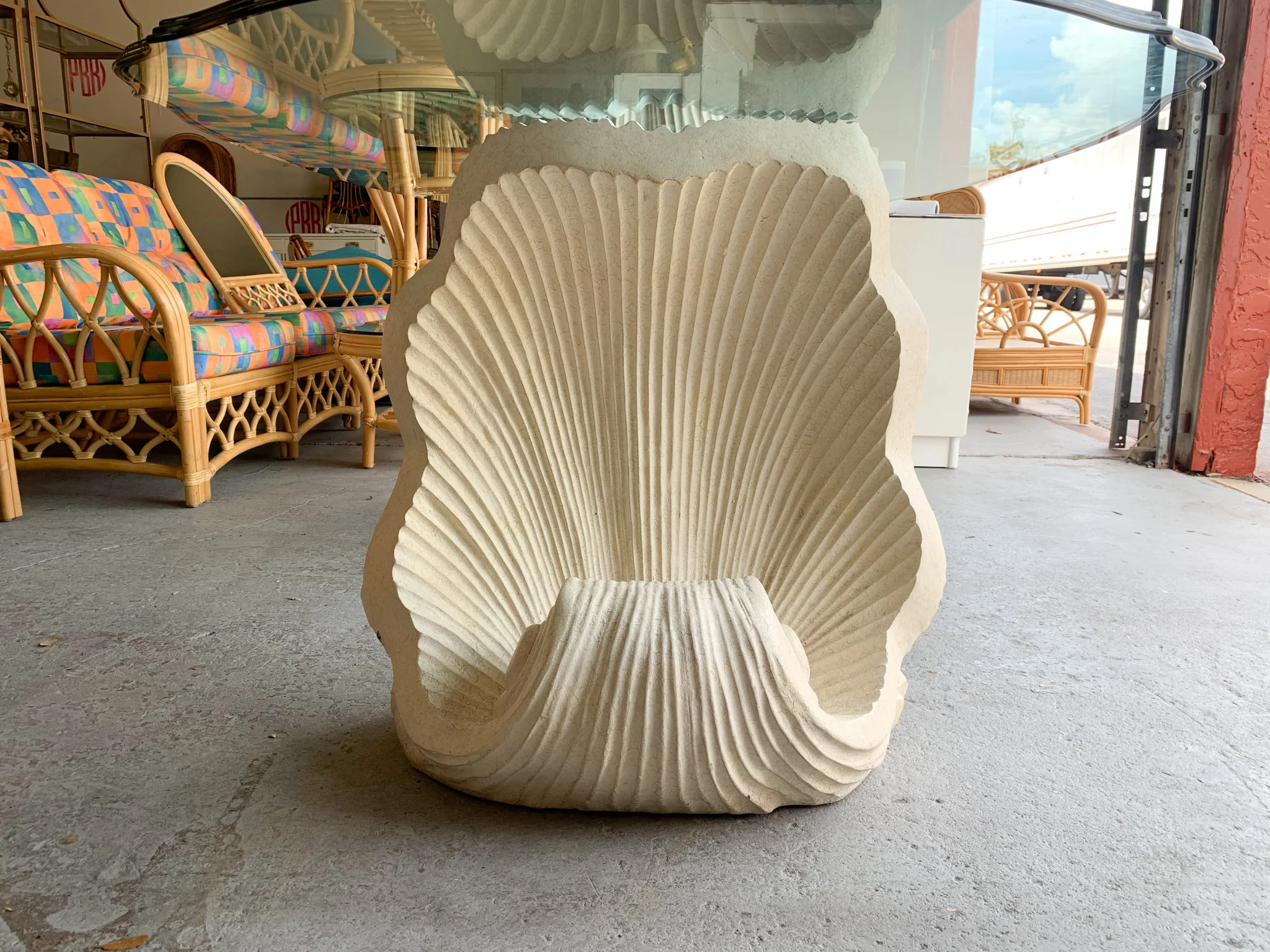 Double Shell Plaster Dining Table - Image 6