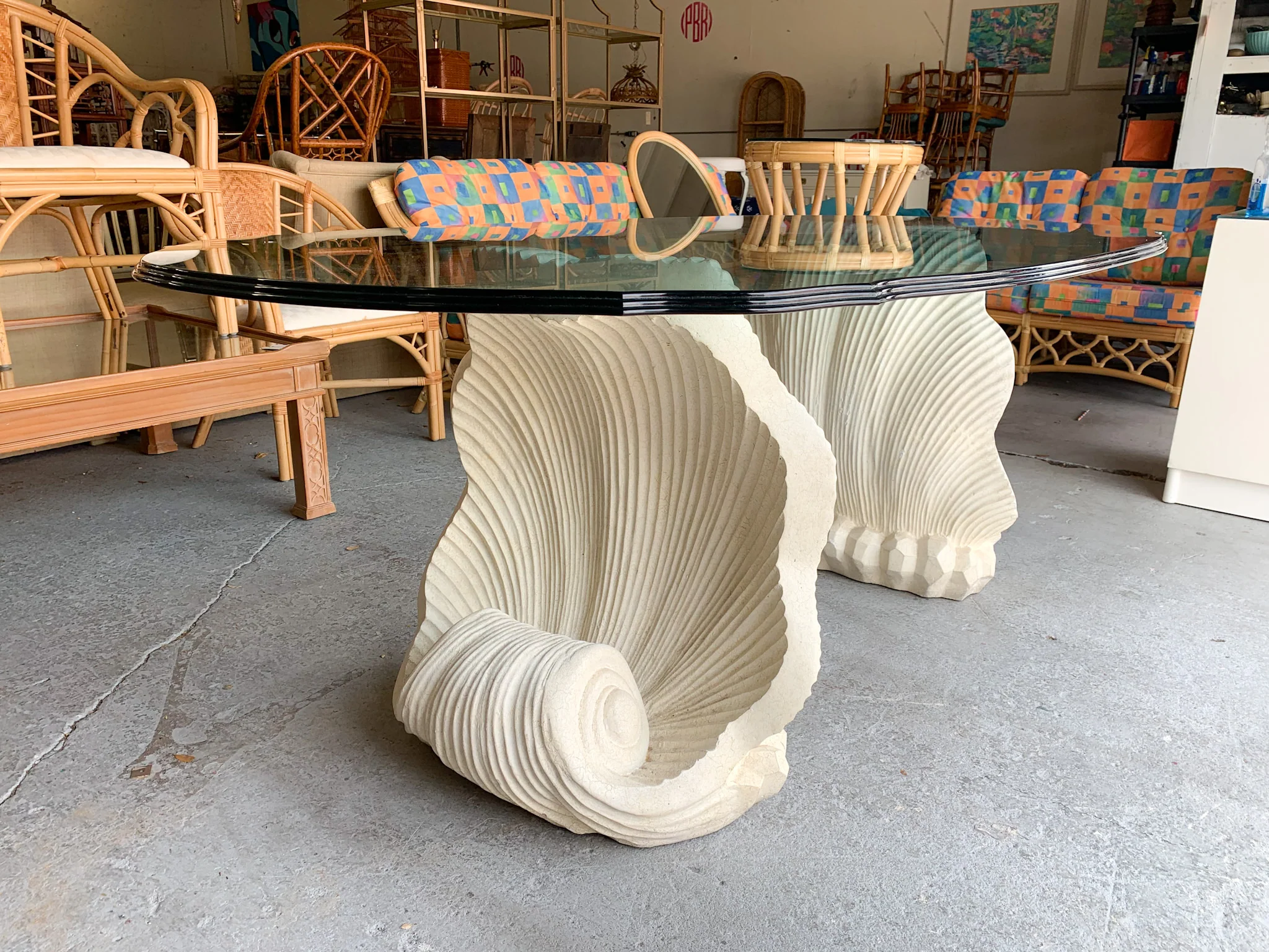 Double Shell Plaster Dining Table - Image 7