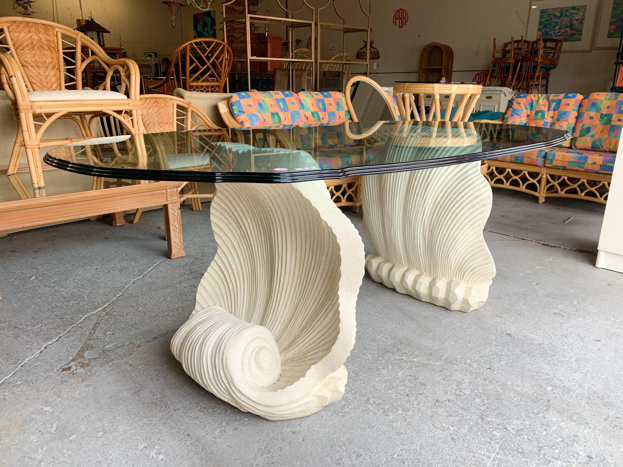 Double Shell Plaster Dining Table - Image 8