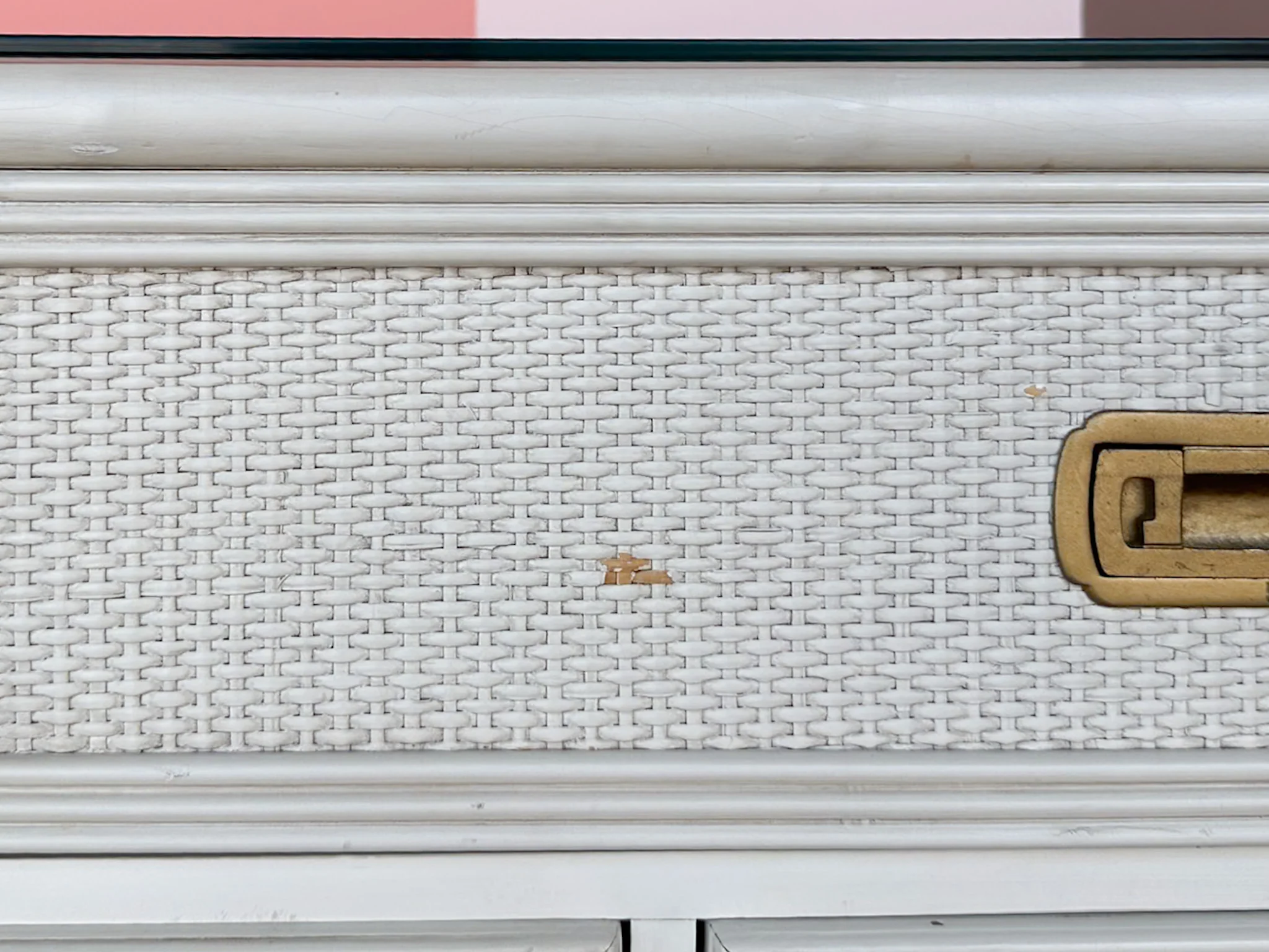 Drexel Campaign Style Rattan Dresser - Image 10