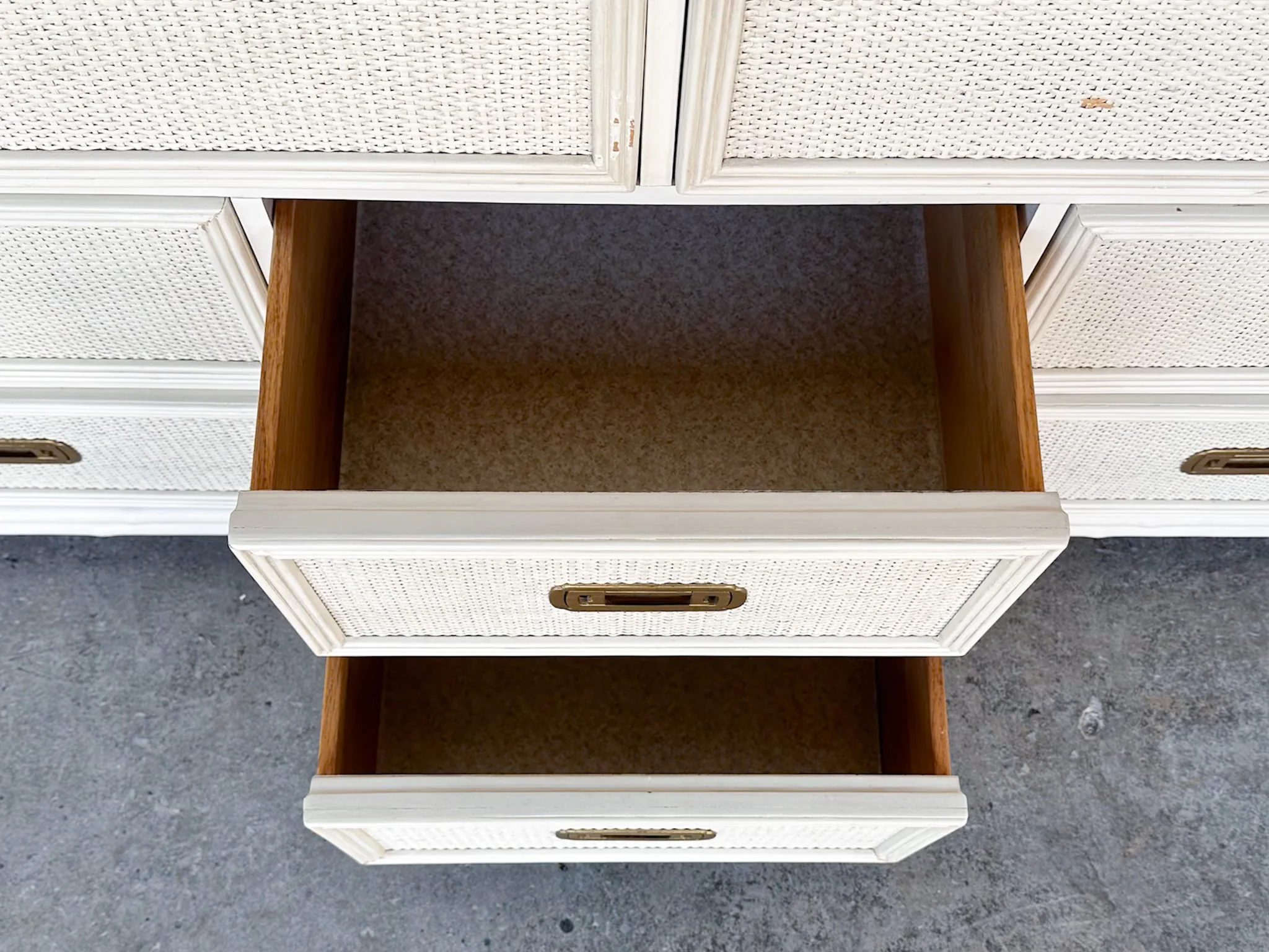Drexel Campaign Style Rattan Dresser - Image 8