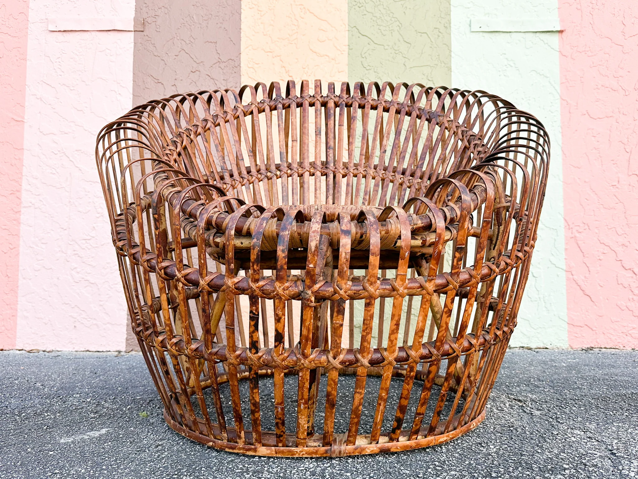 Fab Albini Style Tortoiseshell Rattan Chair - Image 5