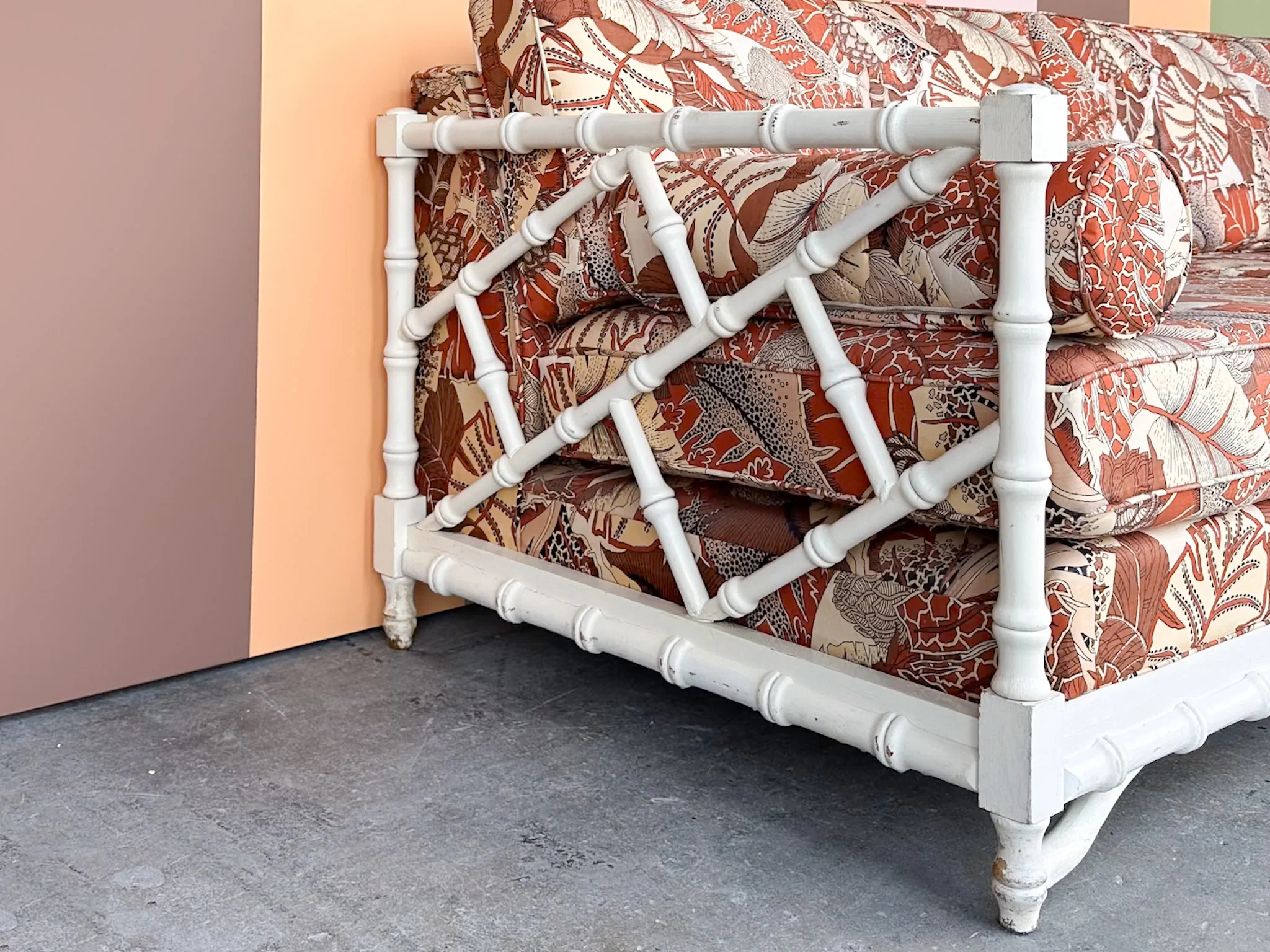 Fab Faux Bamboo Sofa - Image 7