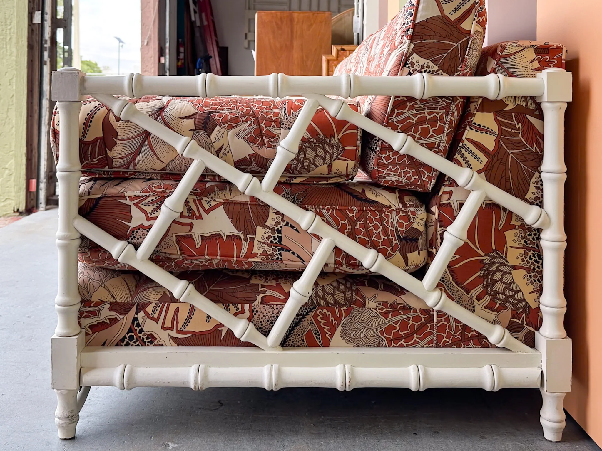 Fab Faux Bamboo Sofa - Image 8