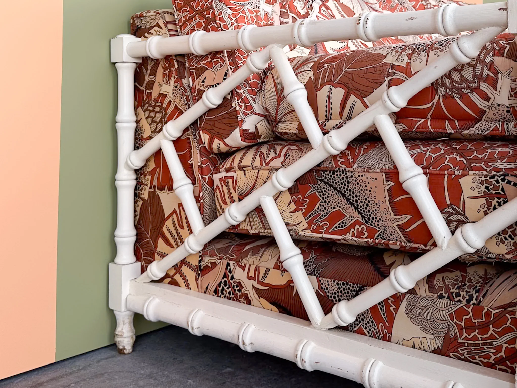 Fab Faux Bamboo Sofa - Image 9