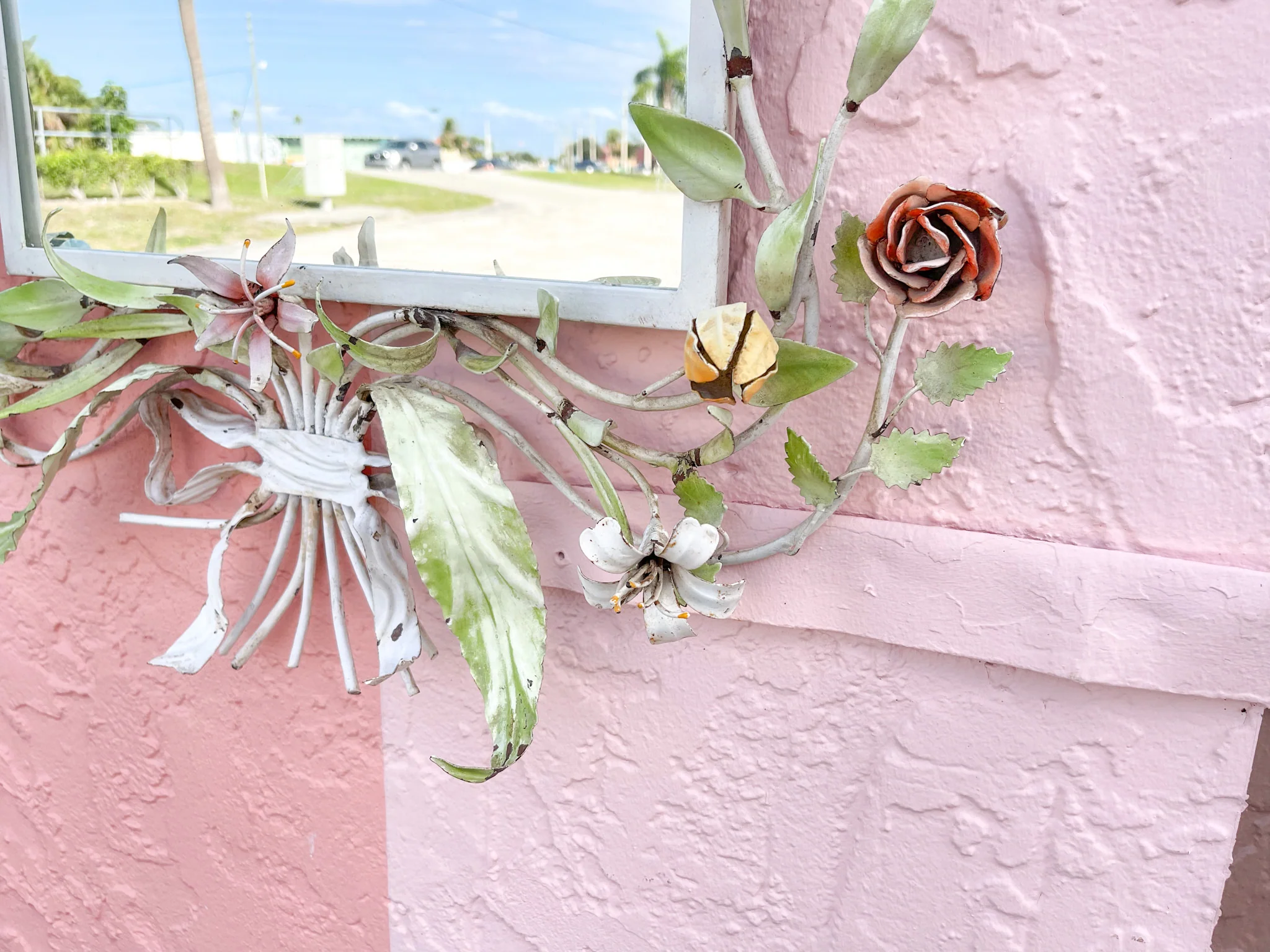 Fab Floral Tole Mirror - Image 6
