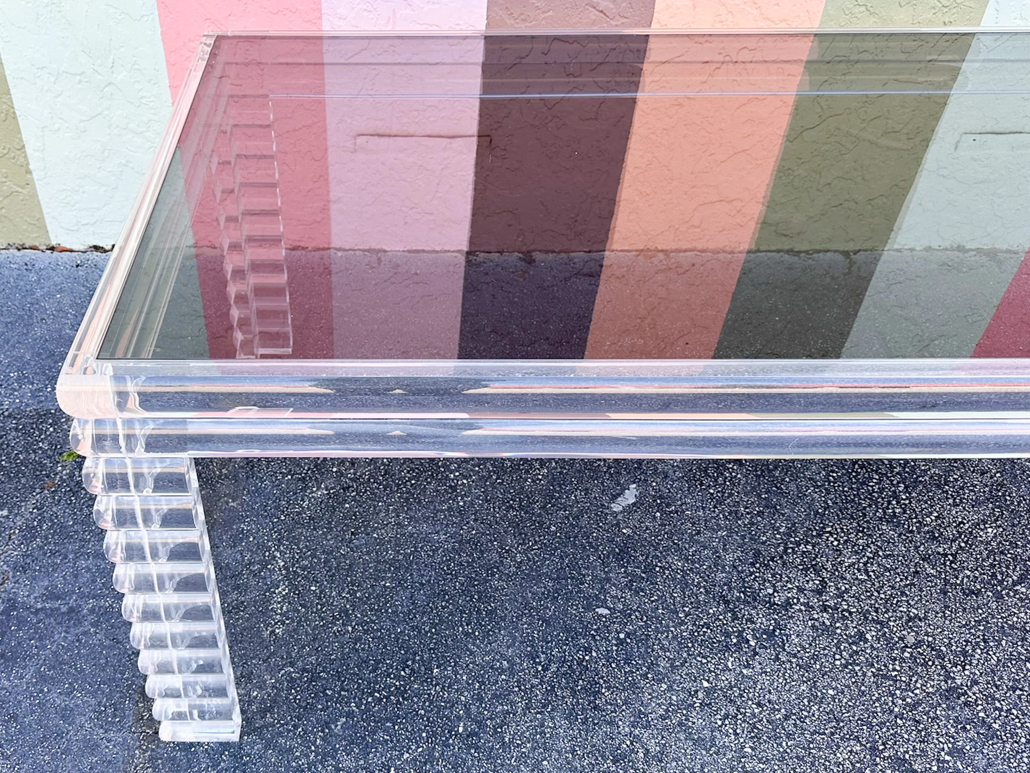 Fab Glam Lucite Stacked Dining Table - Image 2