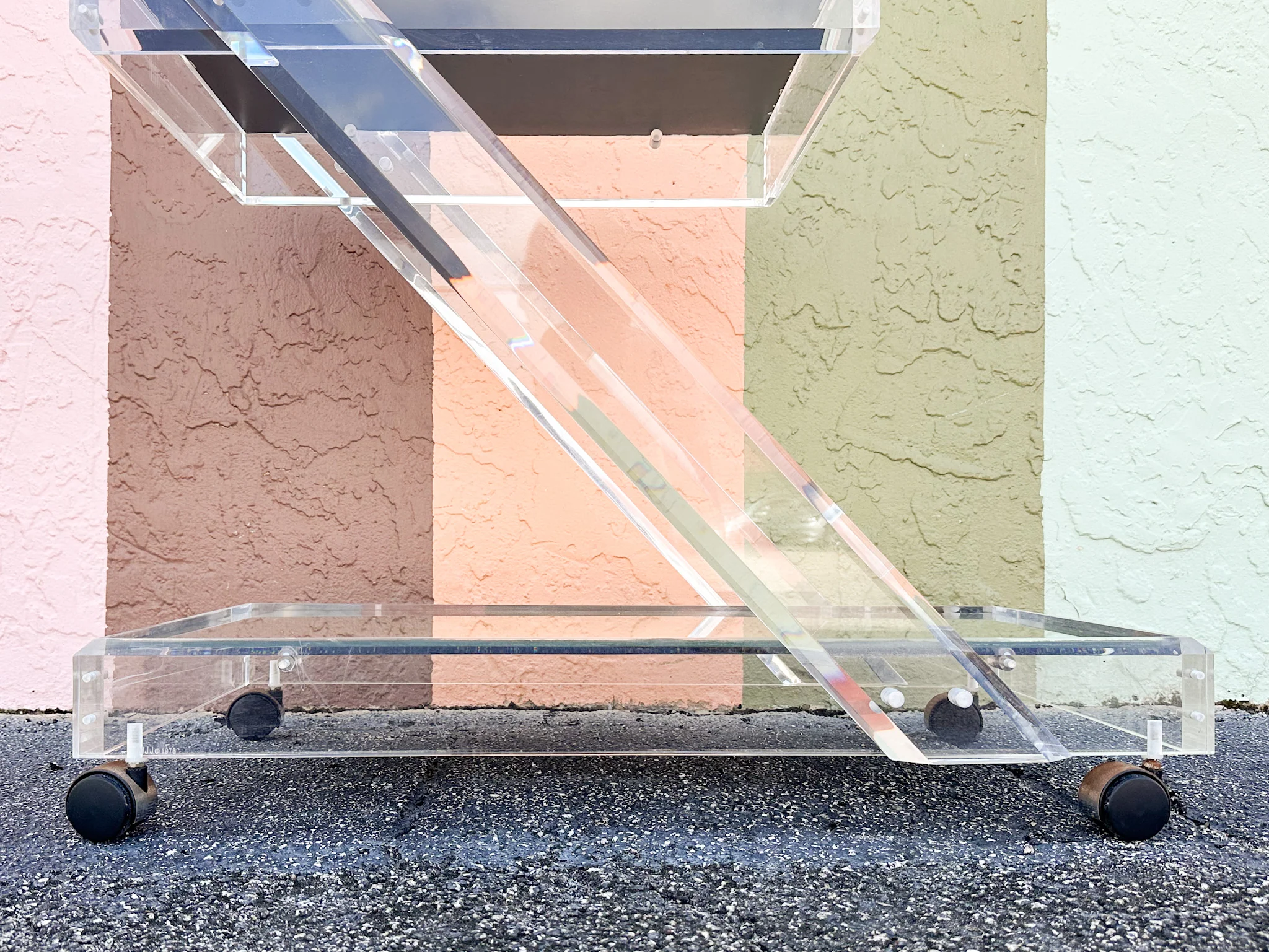 Fab MCM Mirrored Lucite Bar Cart - Image 13