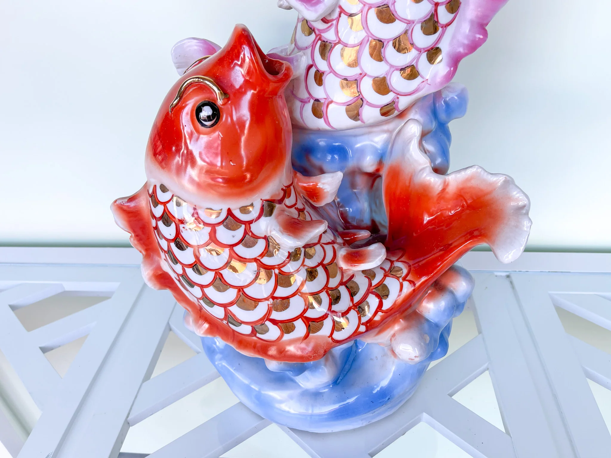 Large Fab Porcelain Koi Fish - Image 4