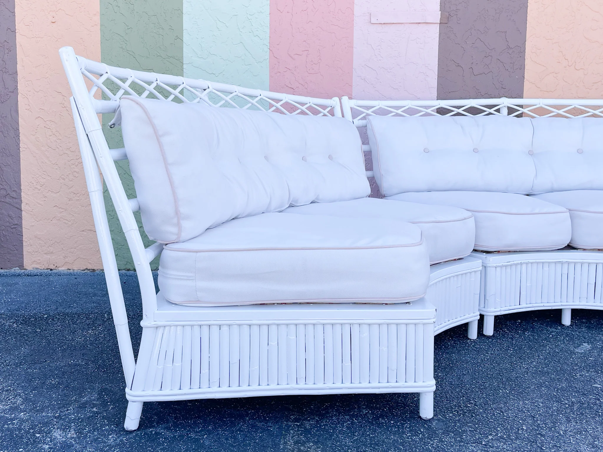 Fabulous Ficks Reed Semicircle Rattan Sofa - Image 10