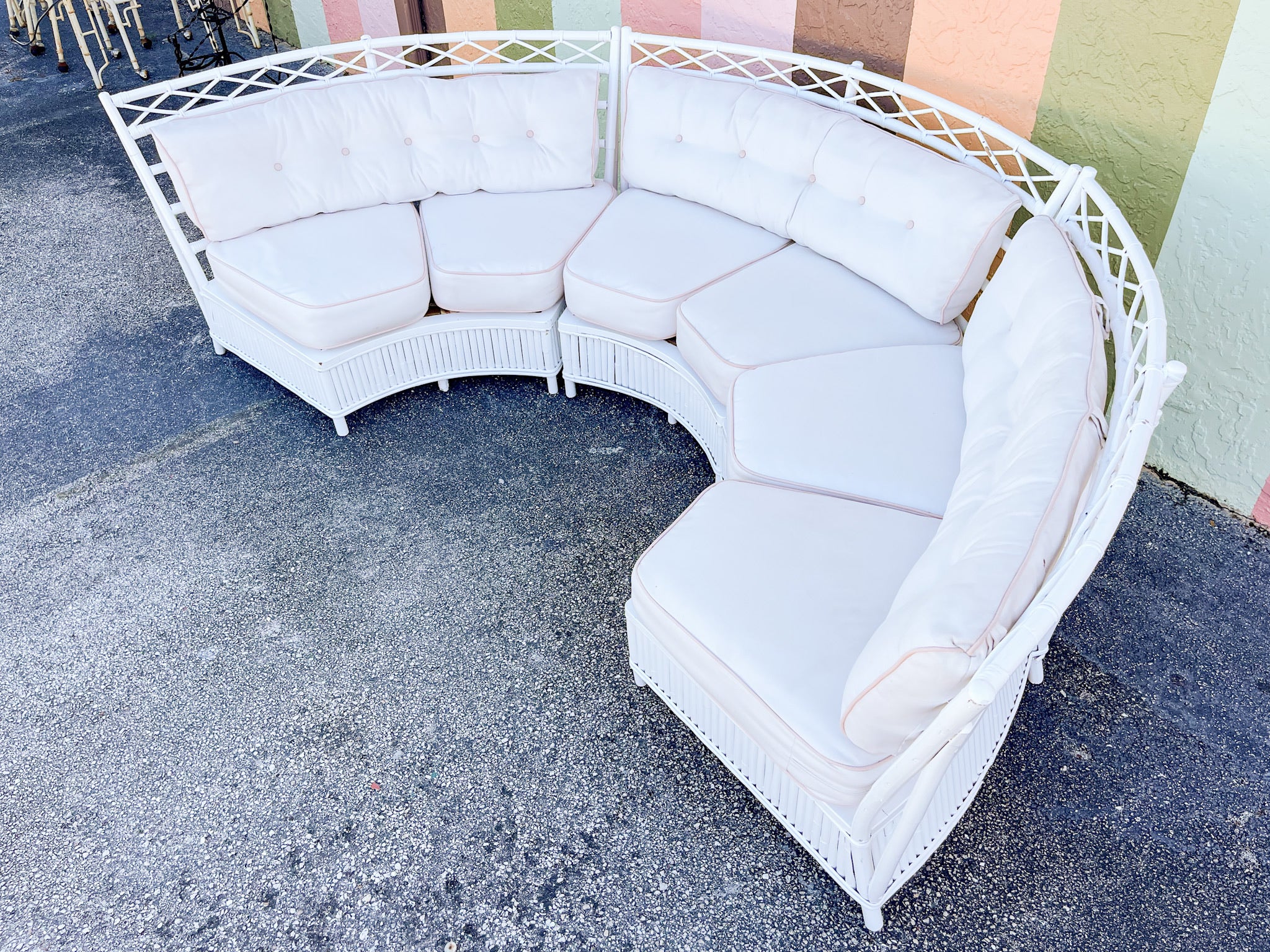 Fabulous Ficks Reed Semicircle Rattan Sofa - Image 3