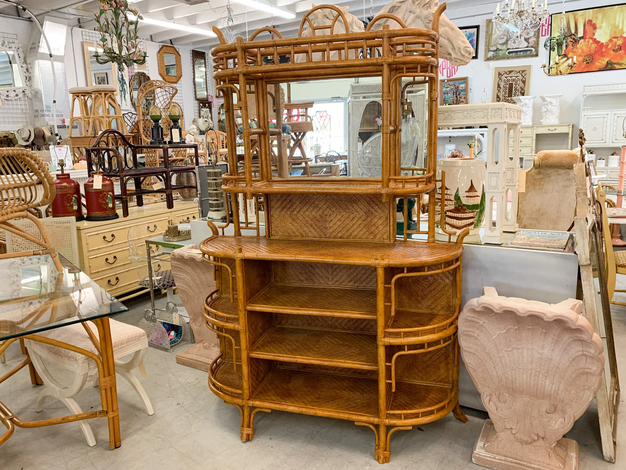 Fabulous Mirrored Rattan Bar - Image 8