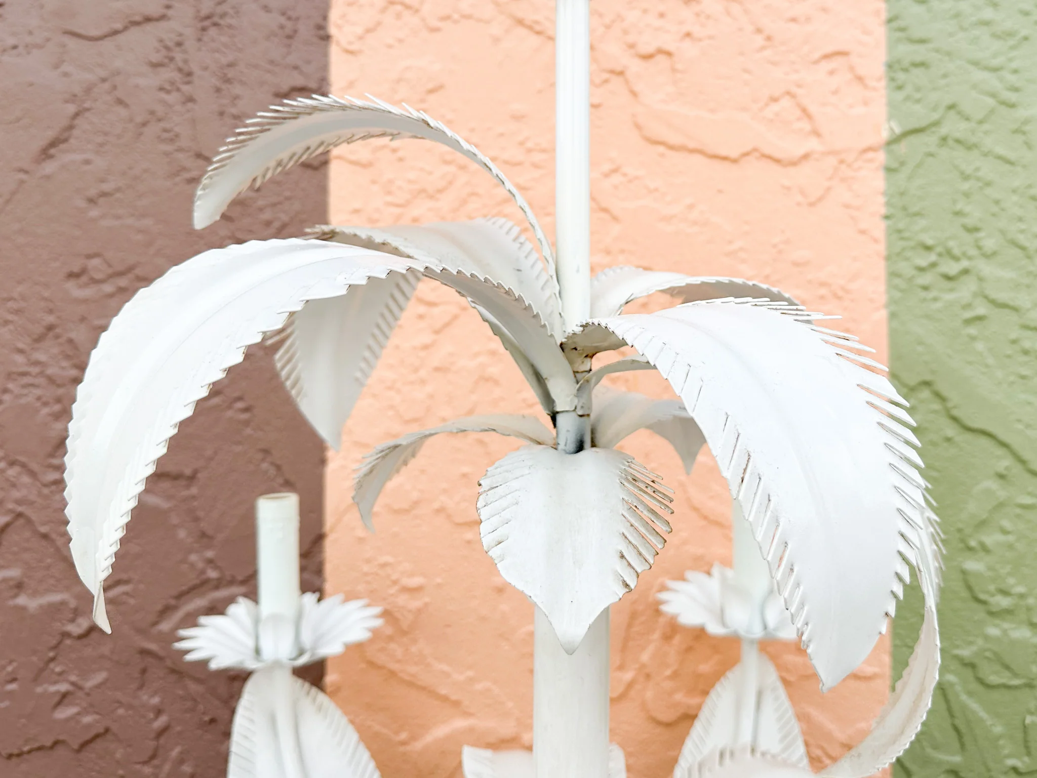 Fabulous Tole Palm Frond Chandelier - Image 8