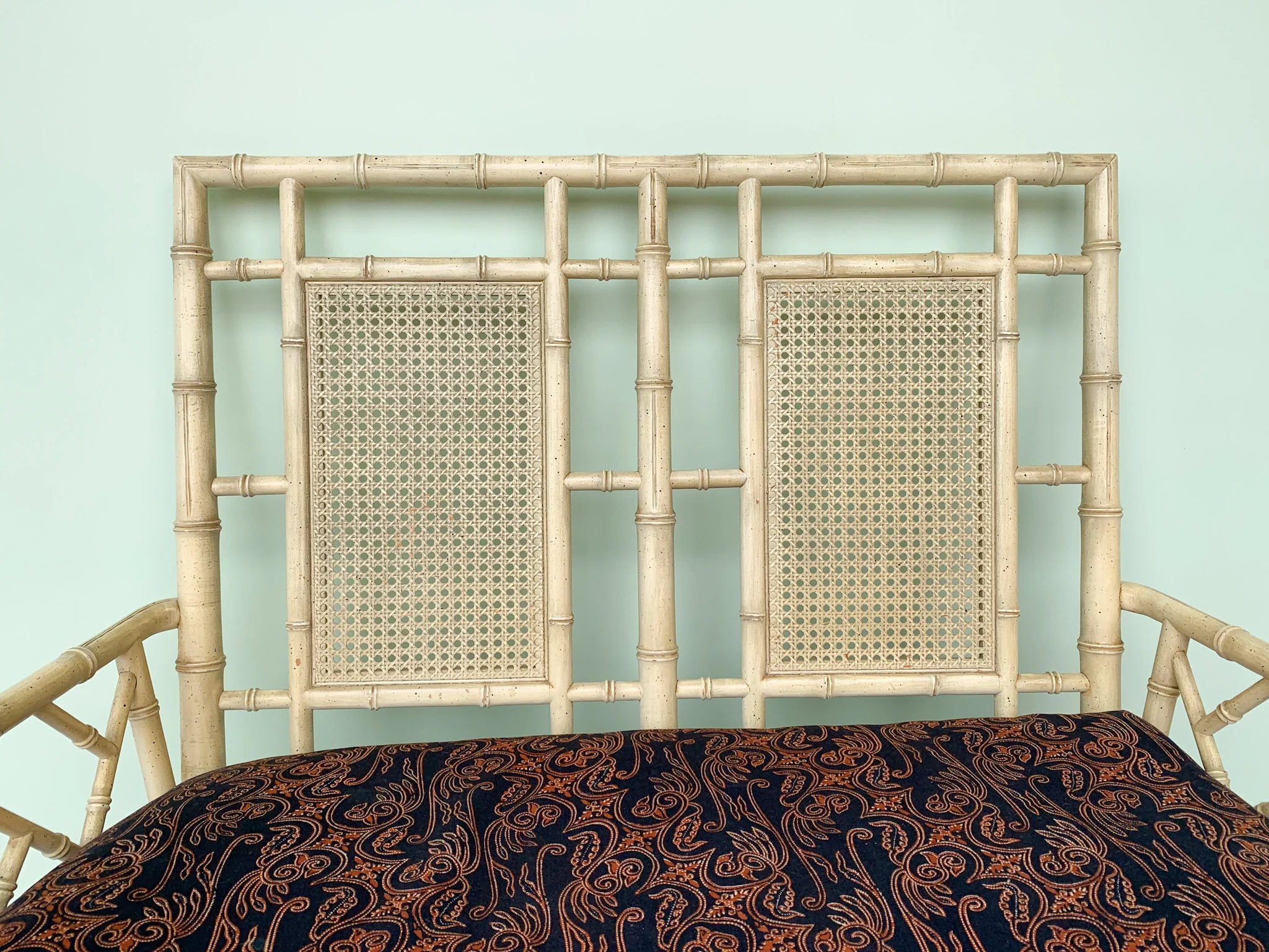Faux Bamboo and Cane Bench - Image 2