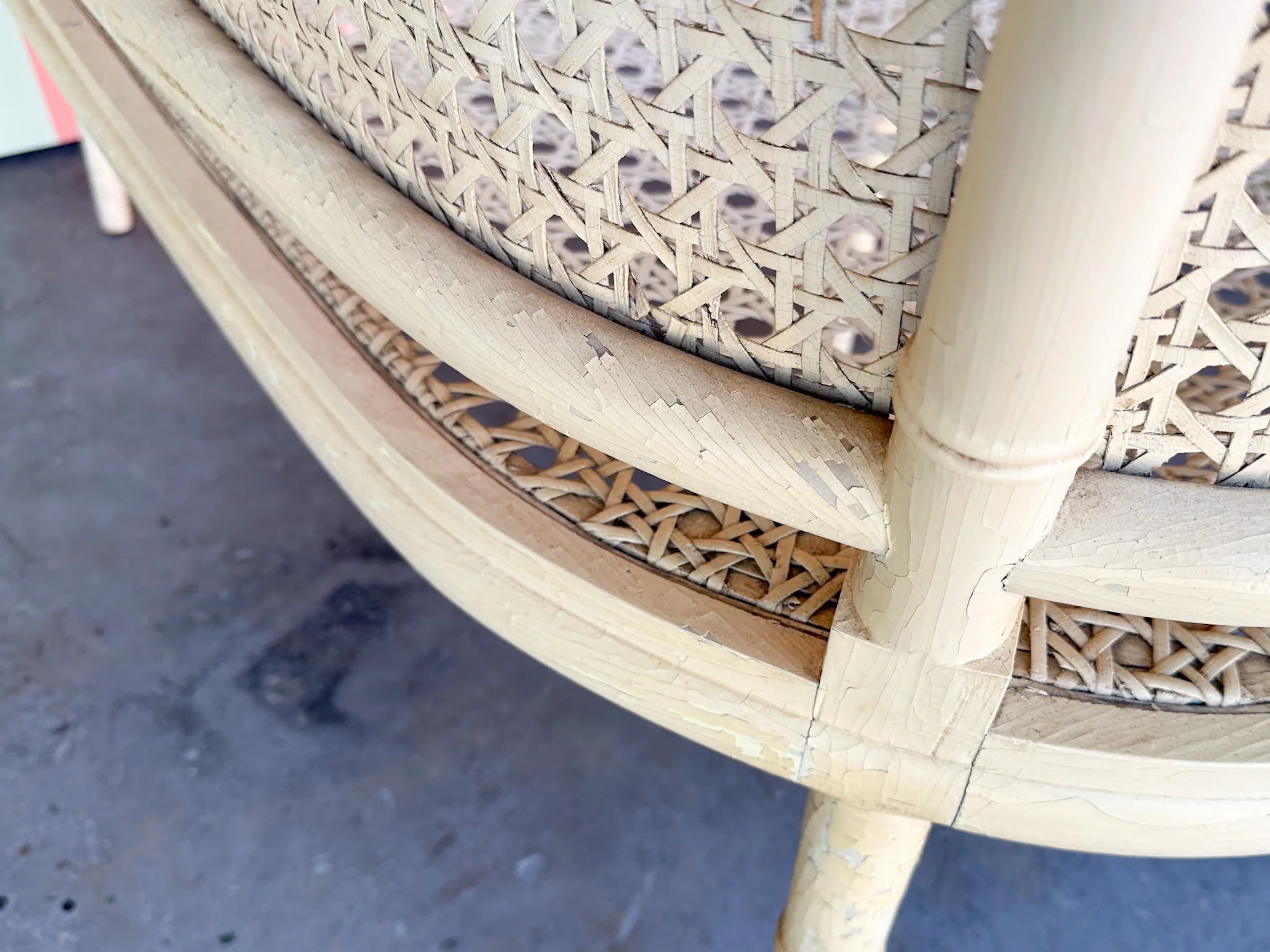Faux Bamboo and Cane Bench - Image 10