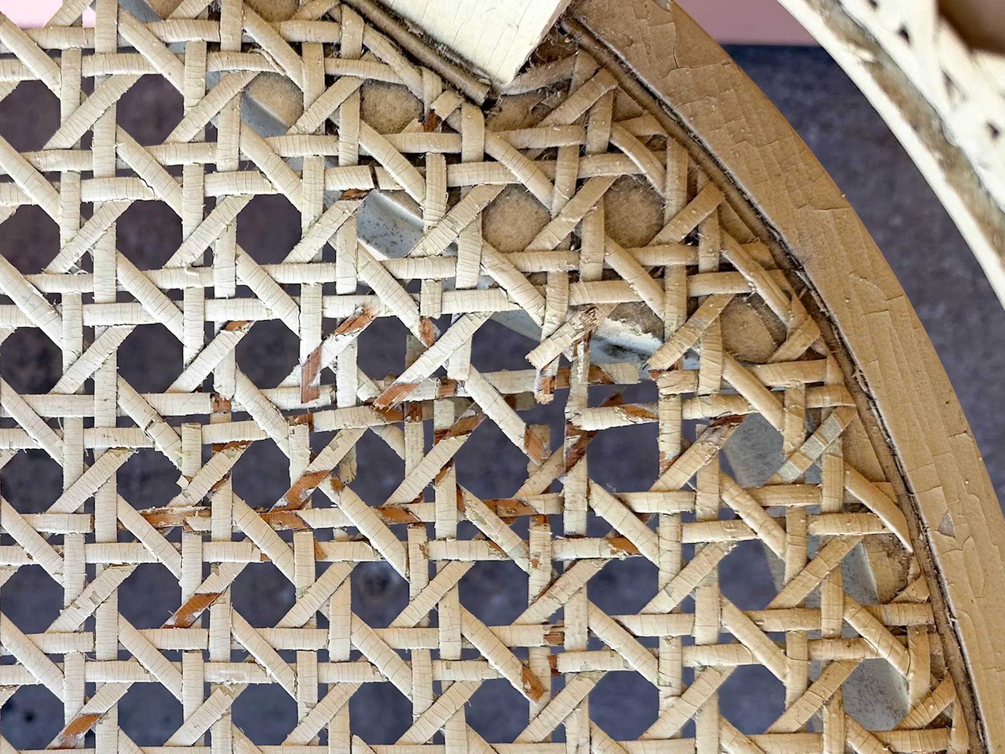 Faux Bamboo and Cane Bench - Image 11