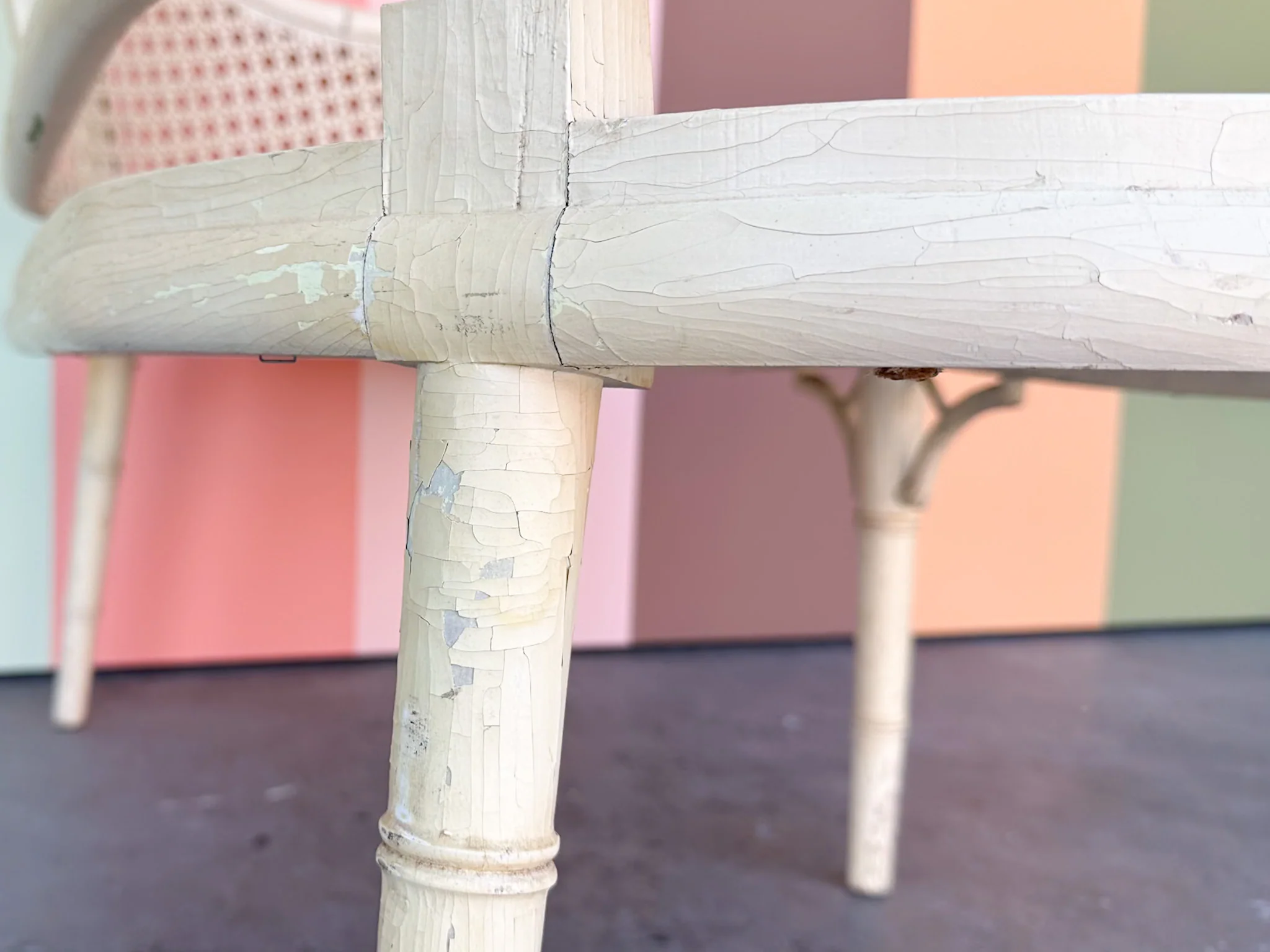 Faux Bamboo and Cane Bench - Image 12