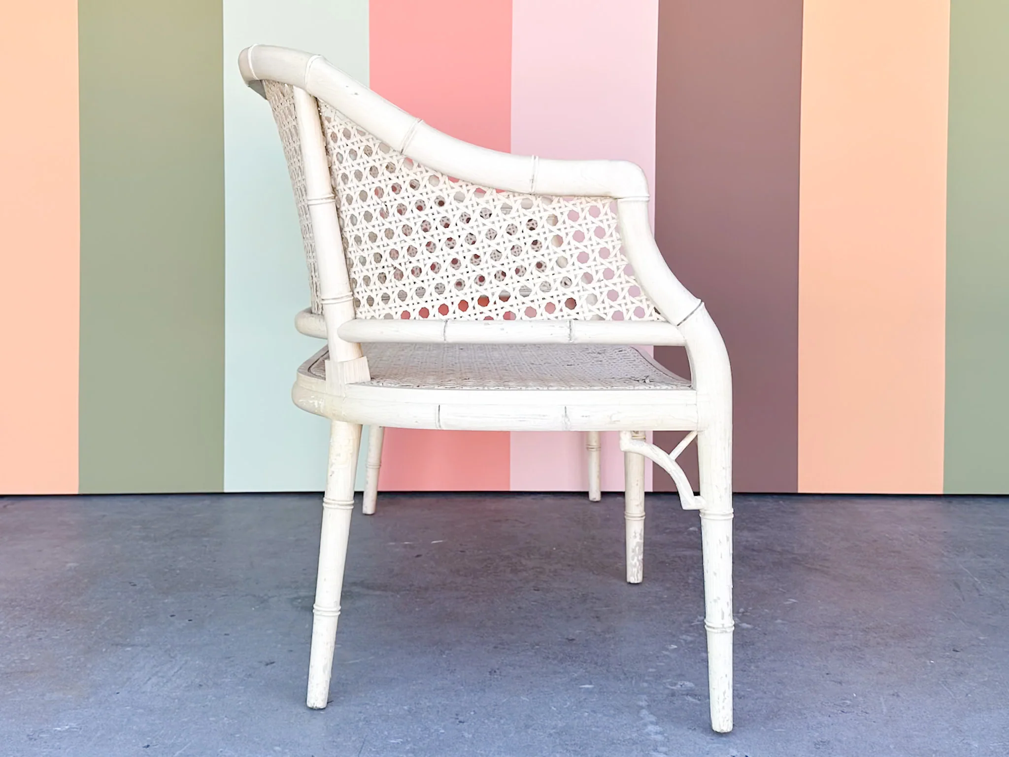Faux Bamboo and Cane Bench - Image 7