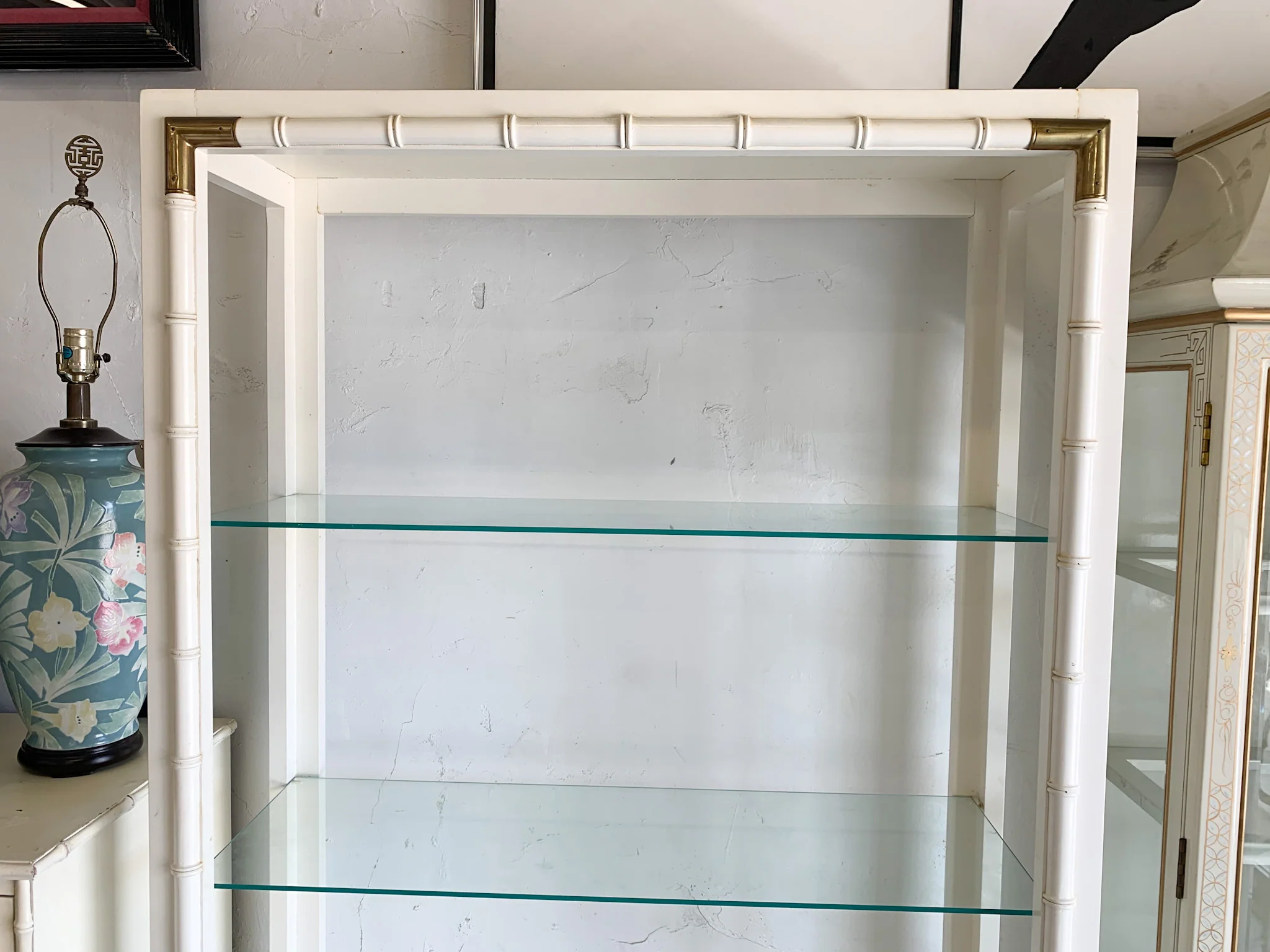Faux Bamboo and Cane Etagere - Image 2
