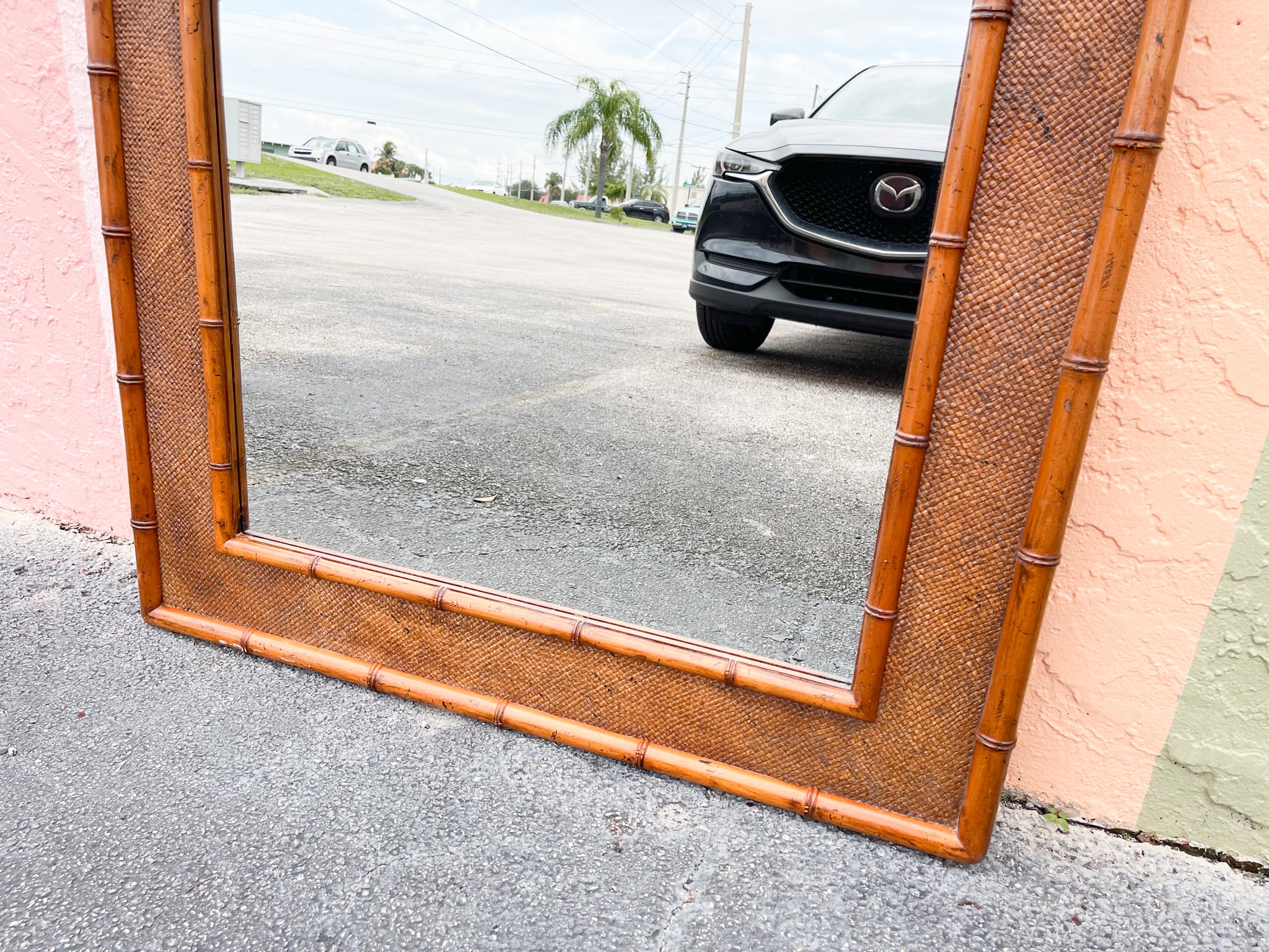 Faux Bamboo and Seagrass Mirror - Image 5