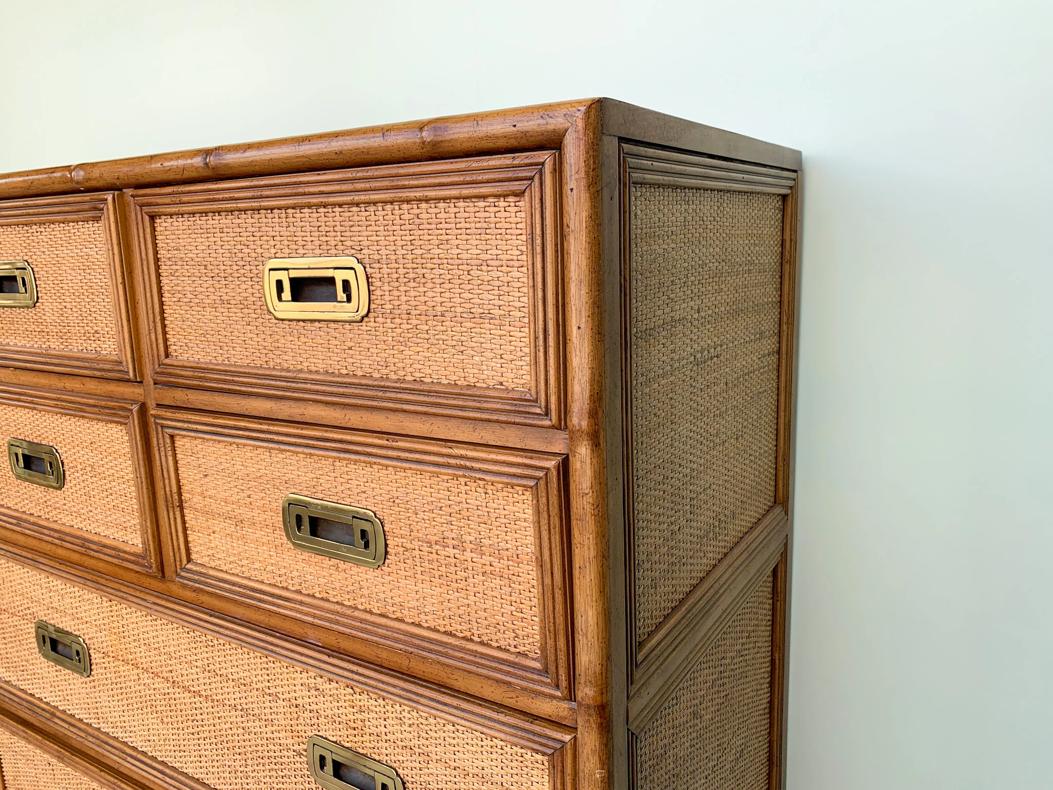 Faux Bamboo and Seagrass Tallboy - Image 7