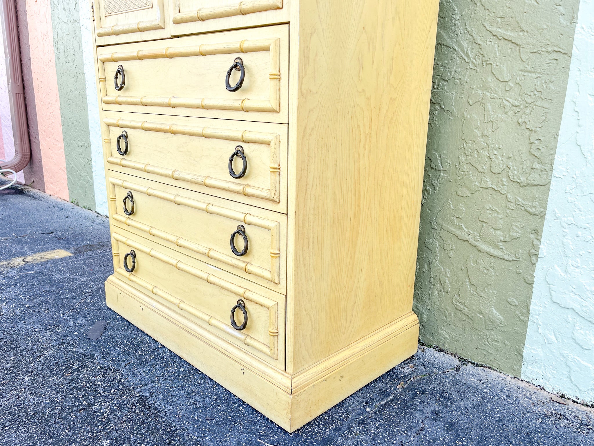 Faux Bamboo Armoire - Image 4