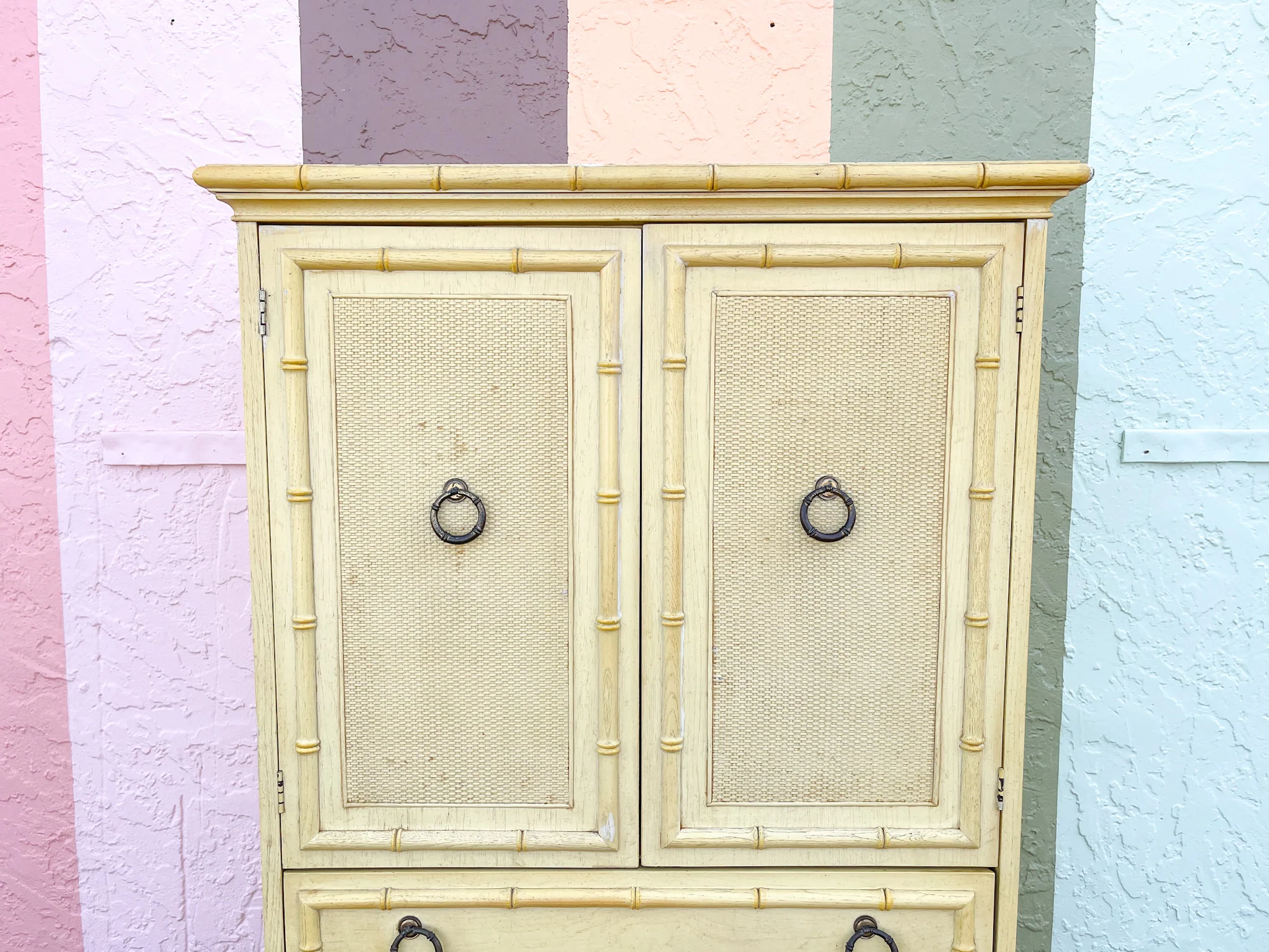 Faux Bamboo Armoire - Image 5