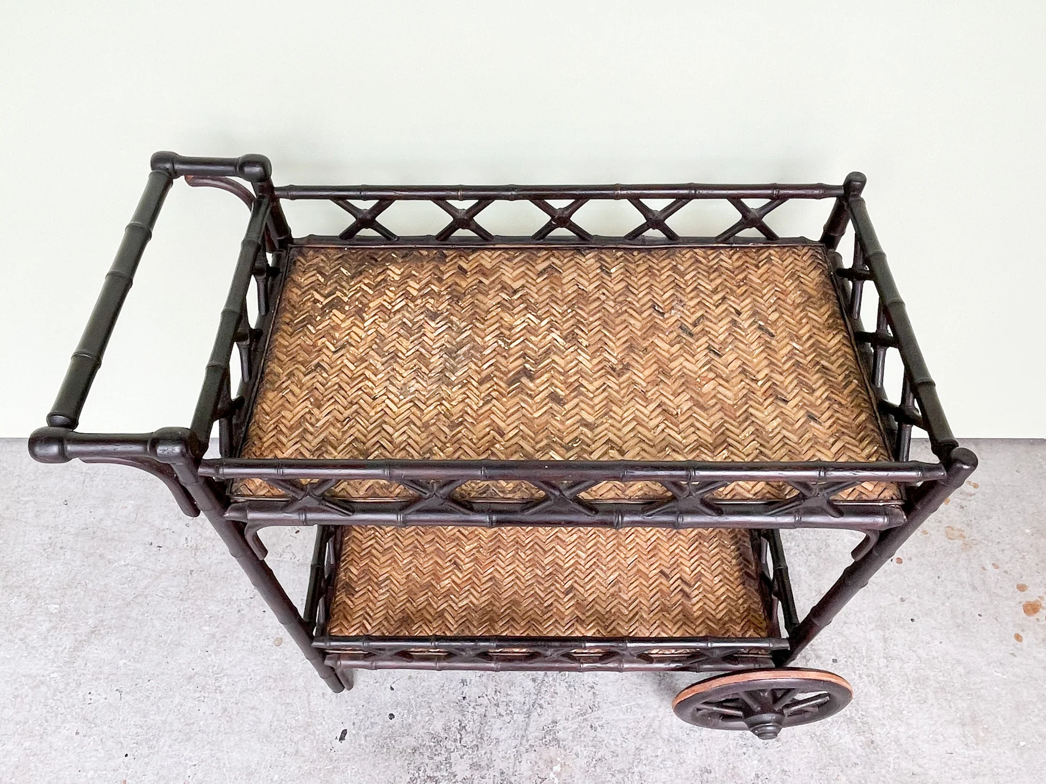 Faux Bamboo Bar Cart - Image 3