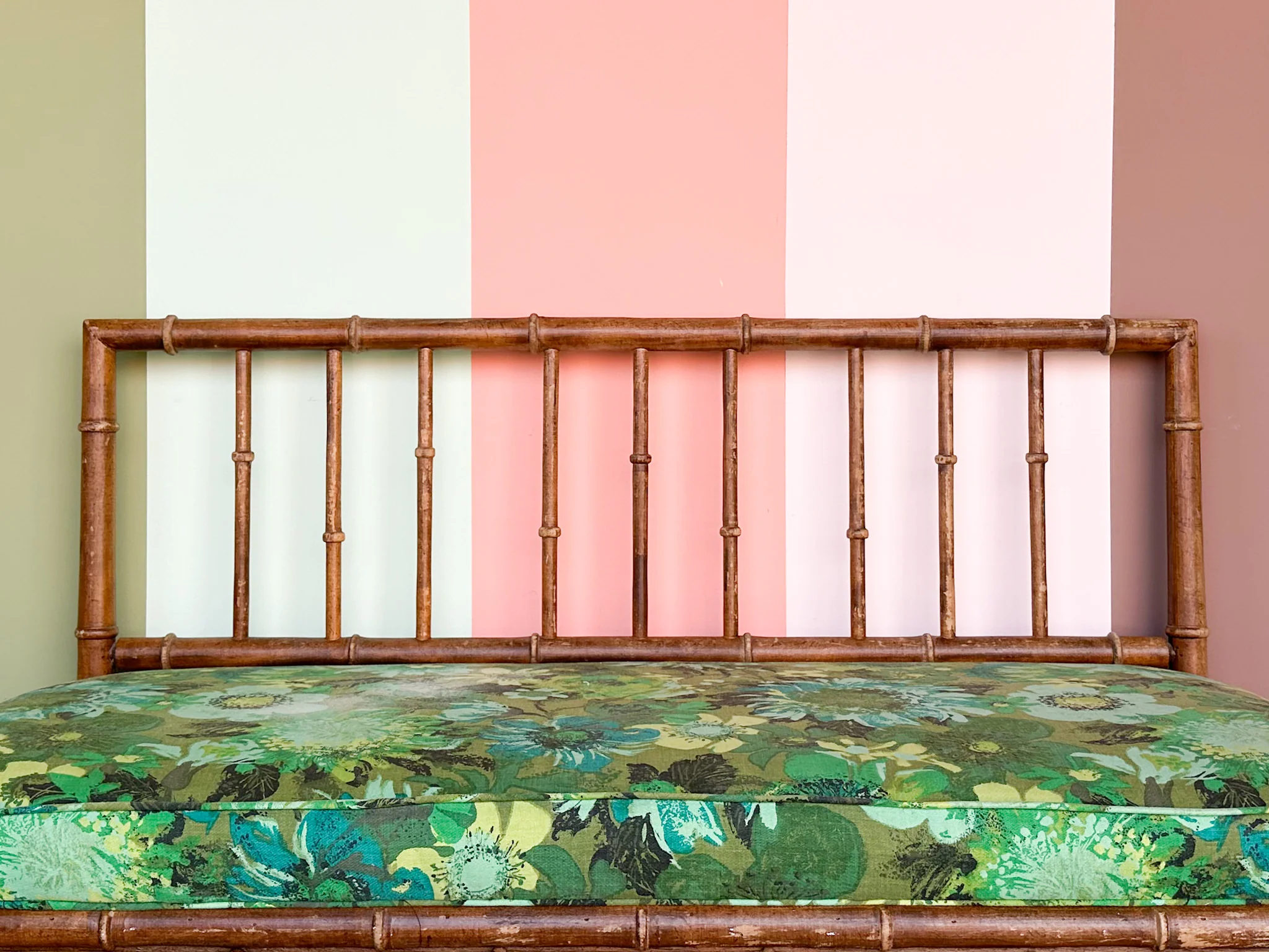 Faux Bamboo Wood Bench - Image 6