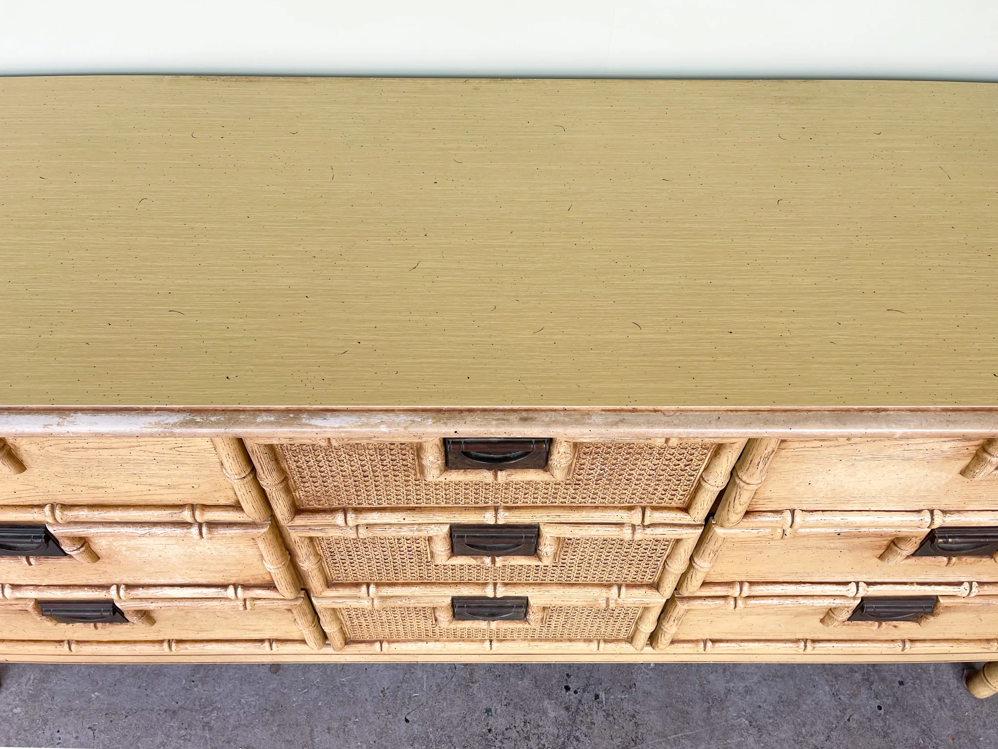 Faux Bamboo Campaign Dresser - Image 6