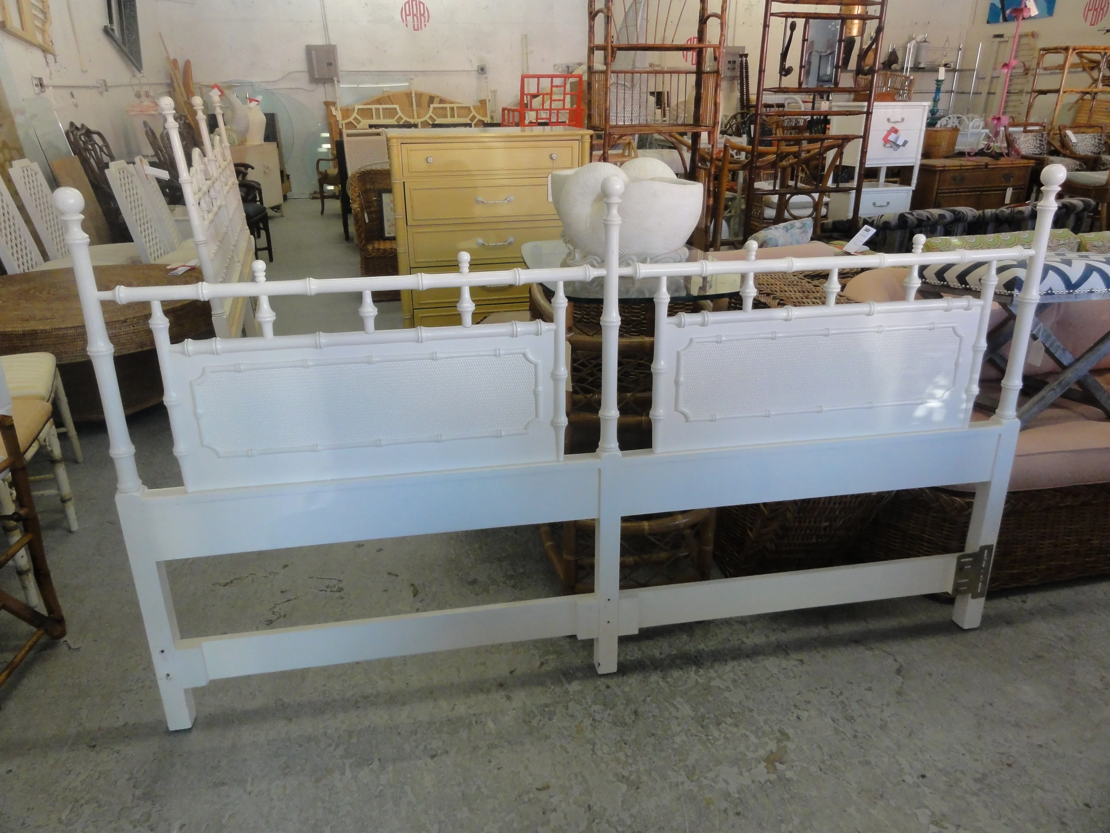 Faux Bamboo & Cane King Headboard - Image 3