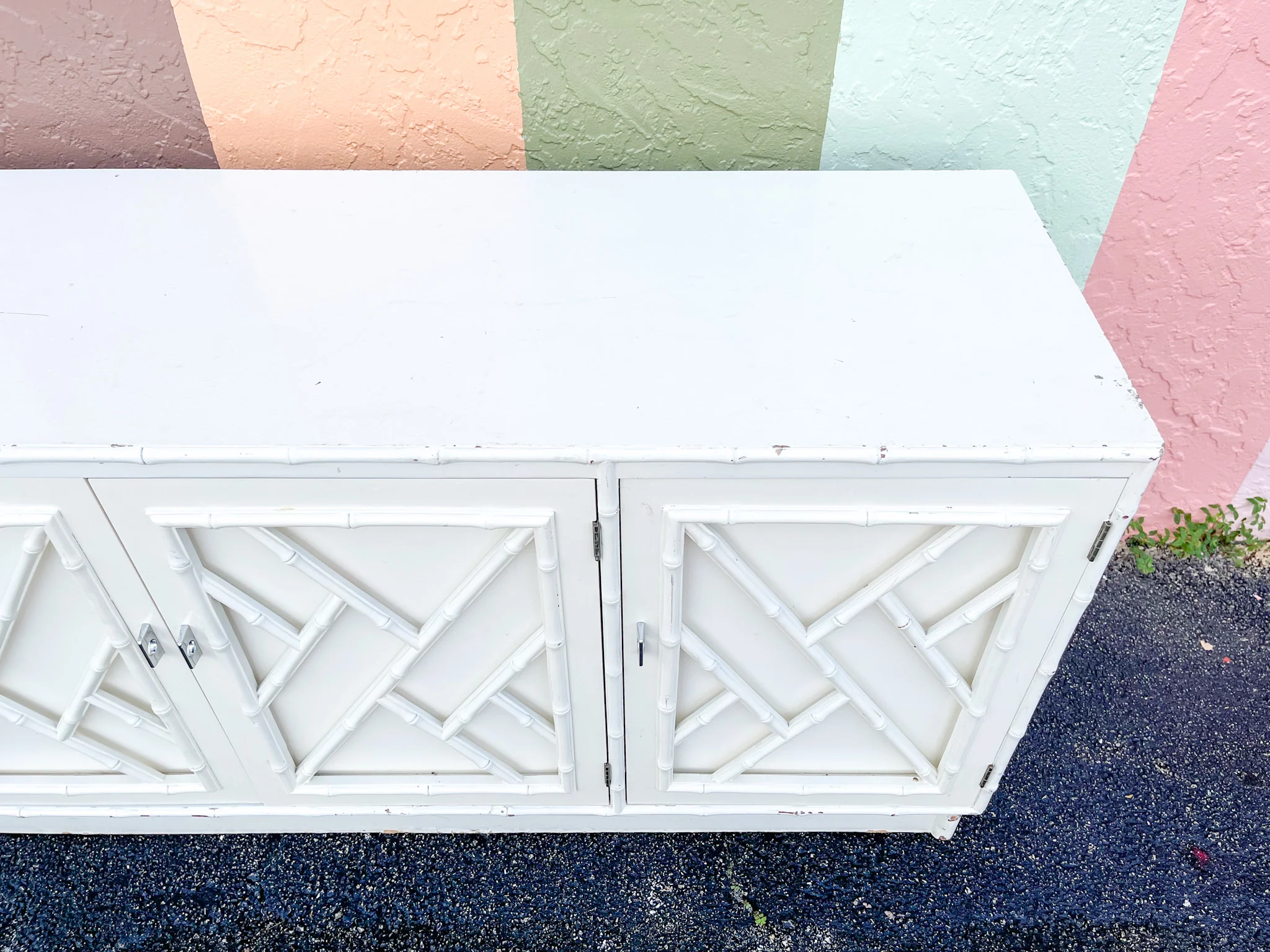 Faux Bamboo Chippendale Credenza - Image 7