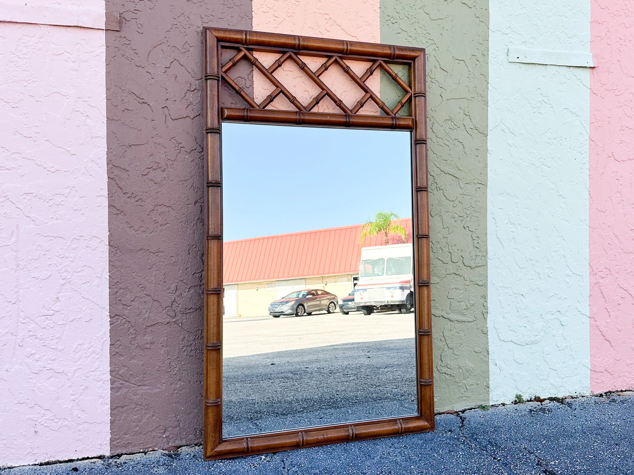 Faux Bamboo Chippendale Mirror - Image 5