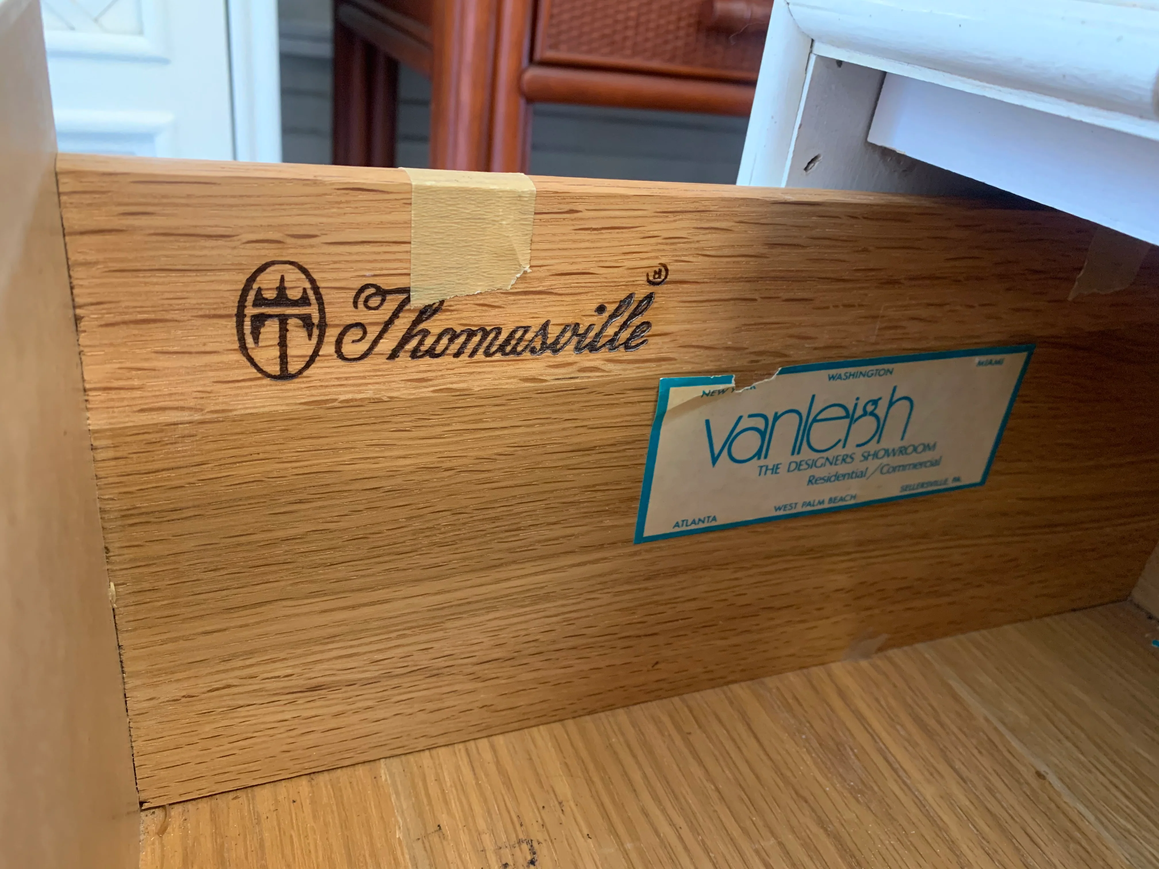 Faux Bamboo Desk with Hutch - Image 3
