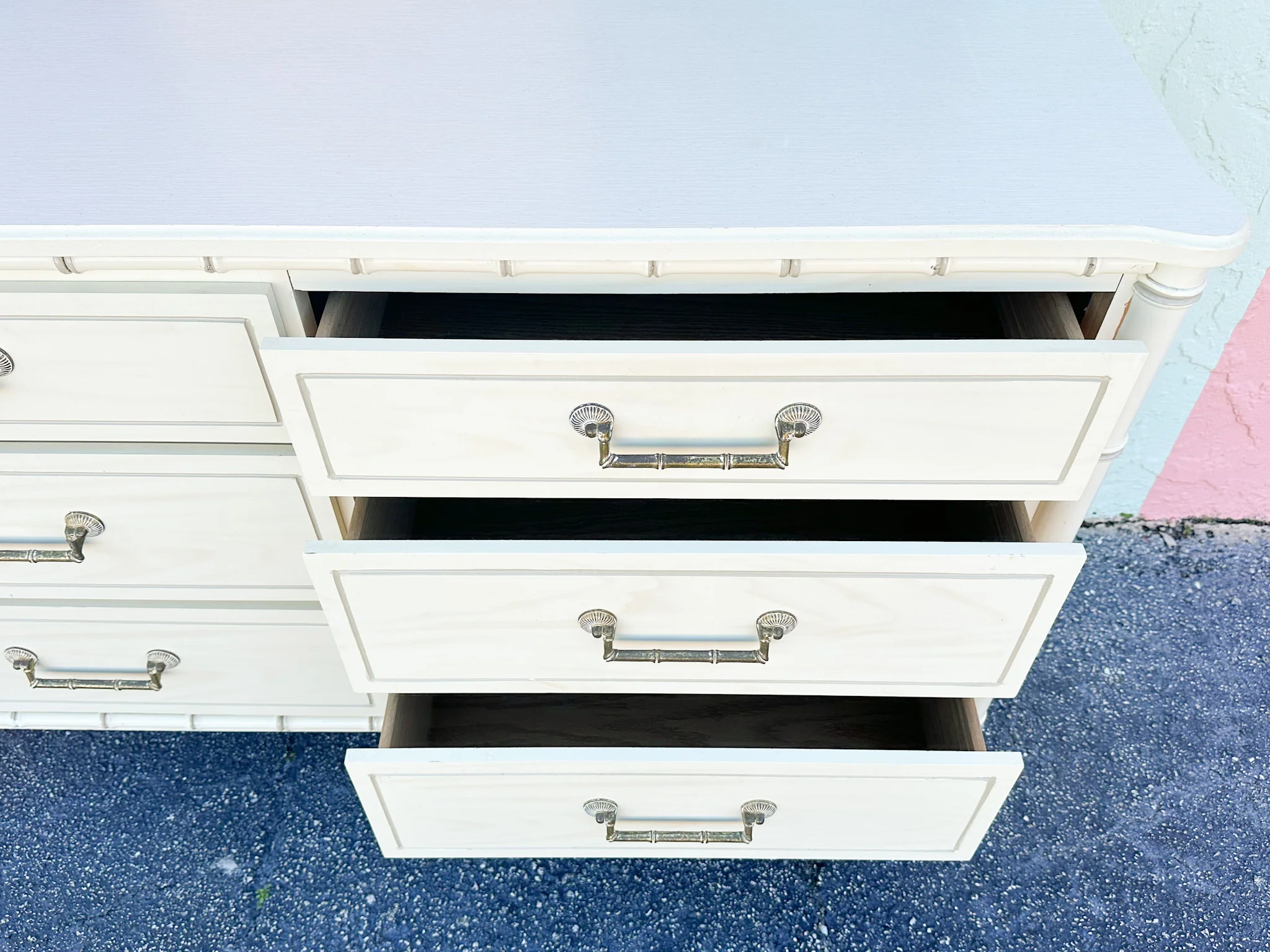 Faux Bamboo Double Dresser - Image 7