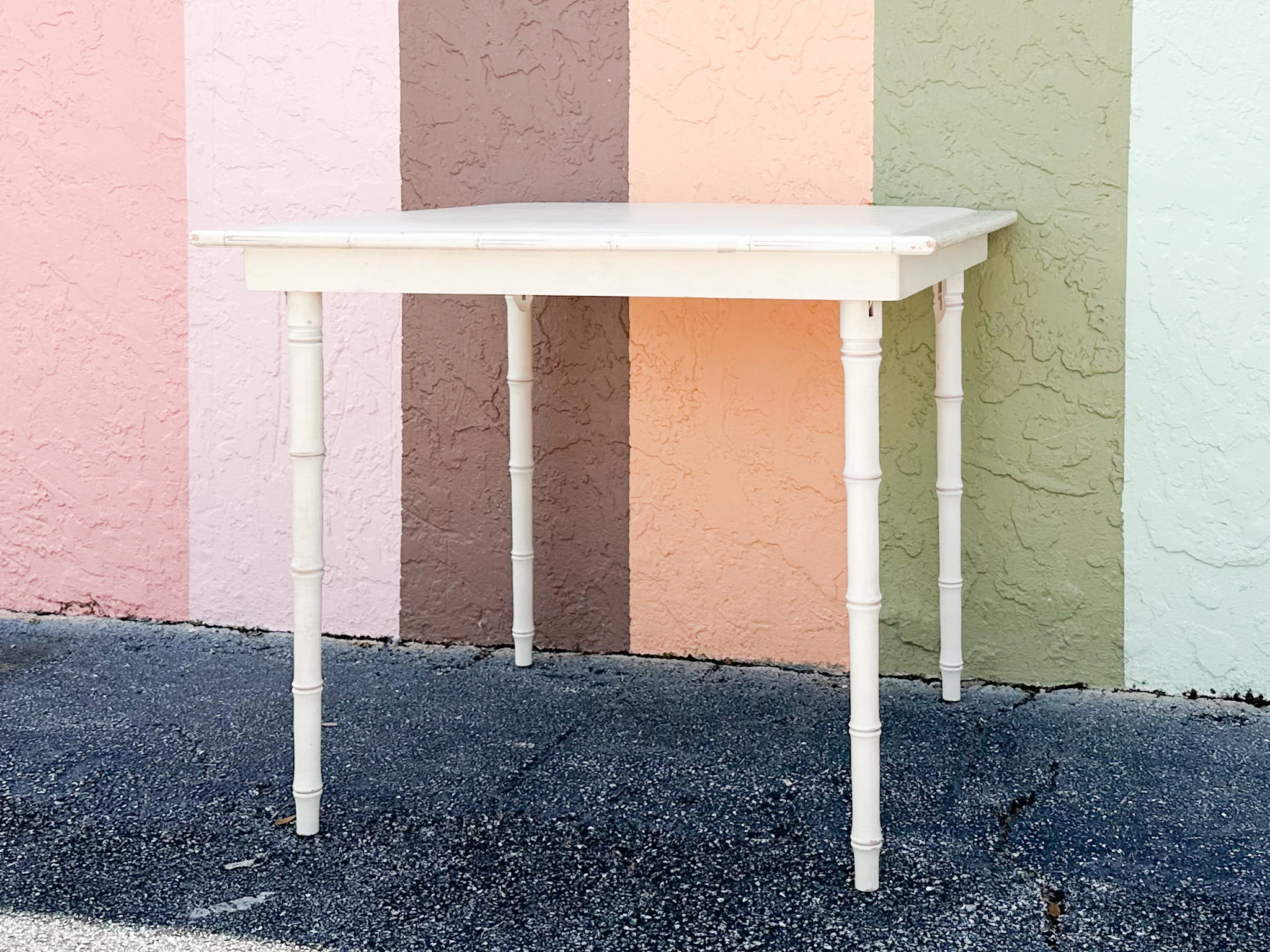 Faux Bamboo Folding Game Table - Image 2