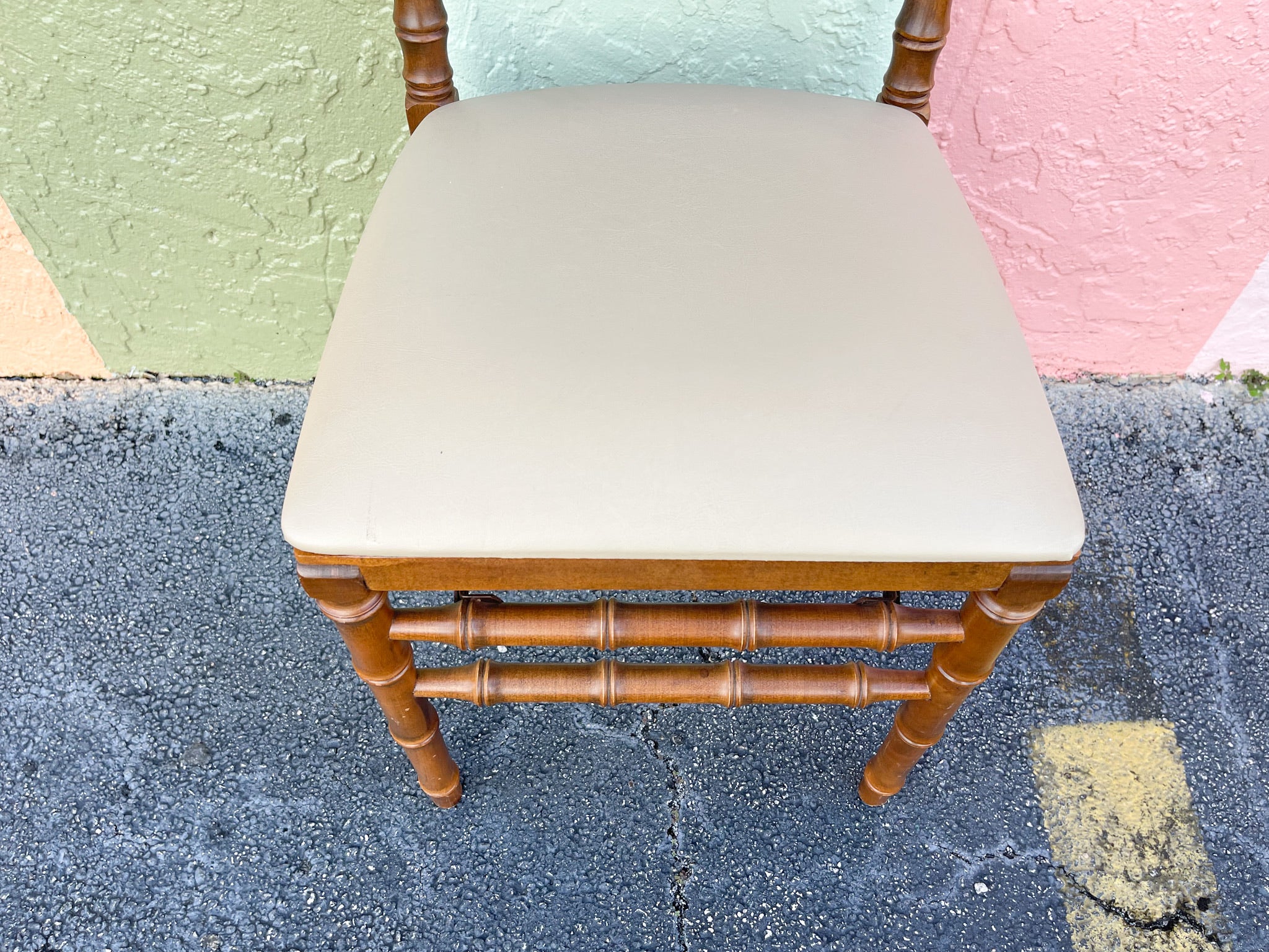 Faux Bamboo Folding Game Table and Four Chairs - Image 3