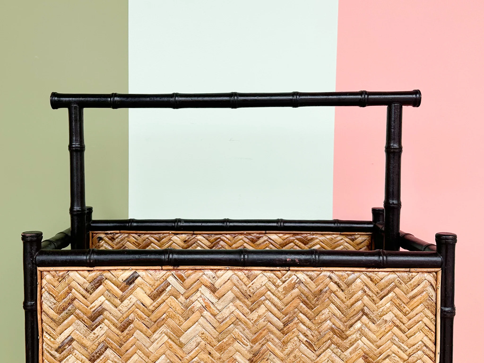 Faux Bamboo and Rattan Magazine Rack - Image 2