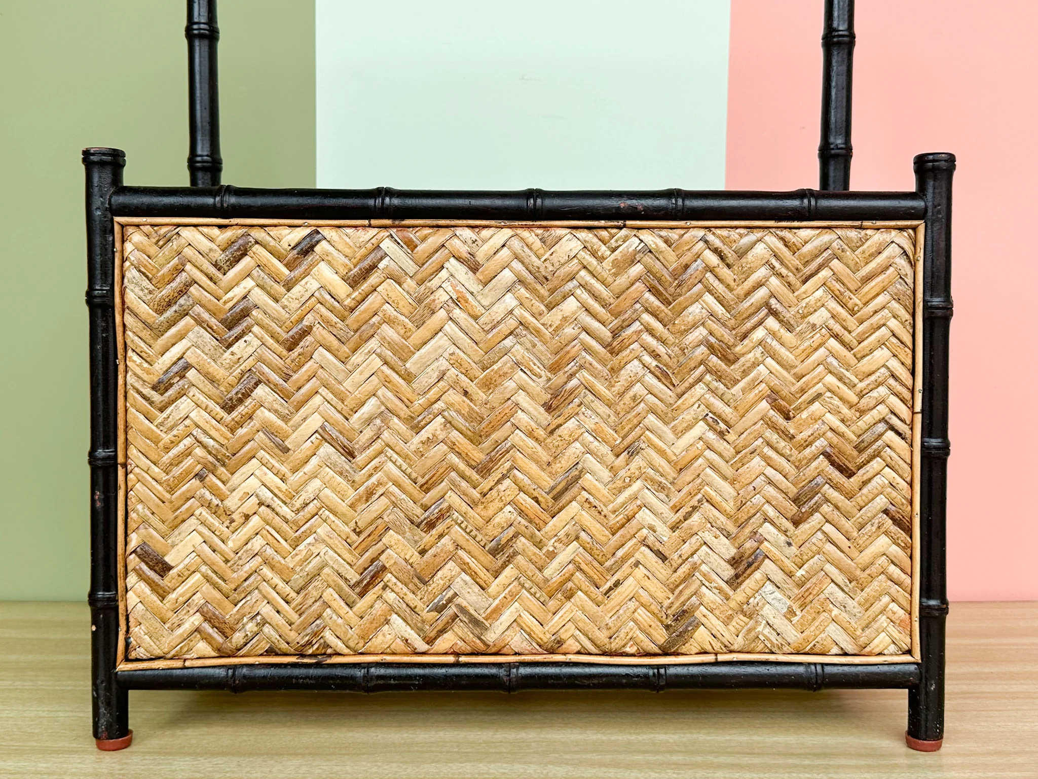 Faux Bamboo and Rattan Magazine Rack - Image 3