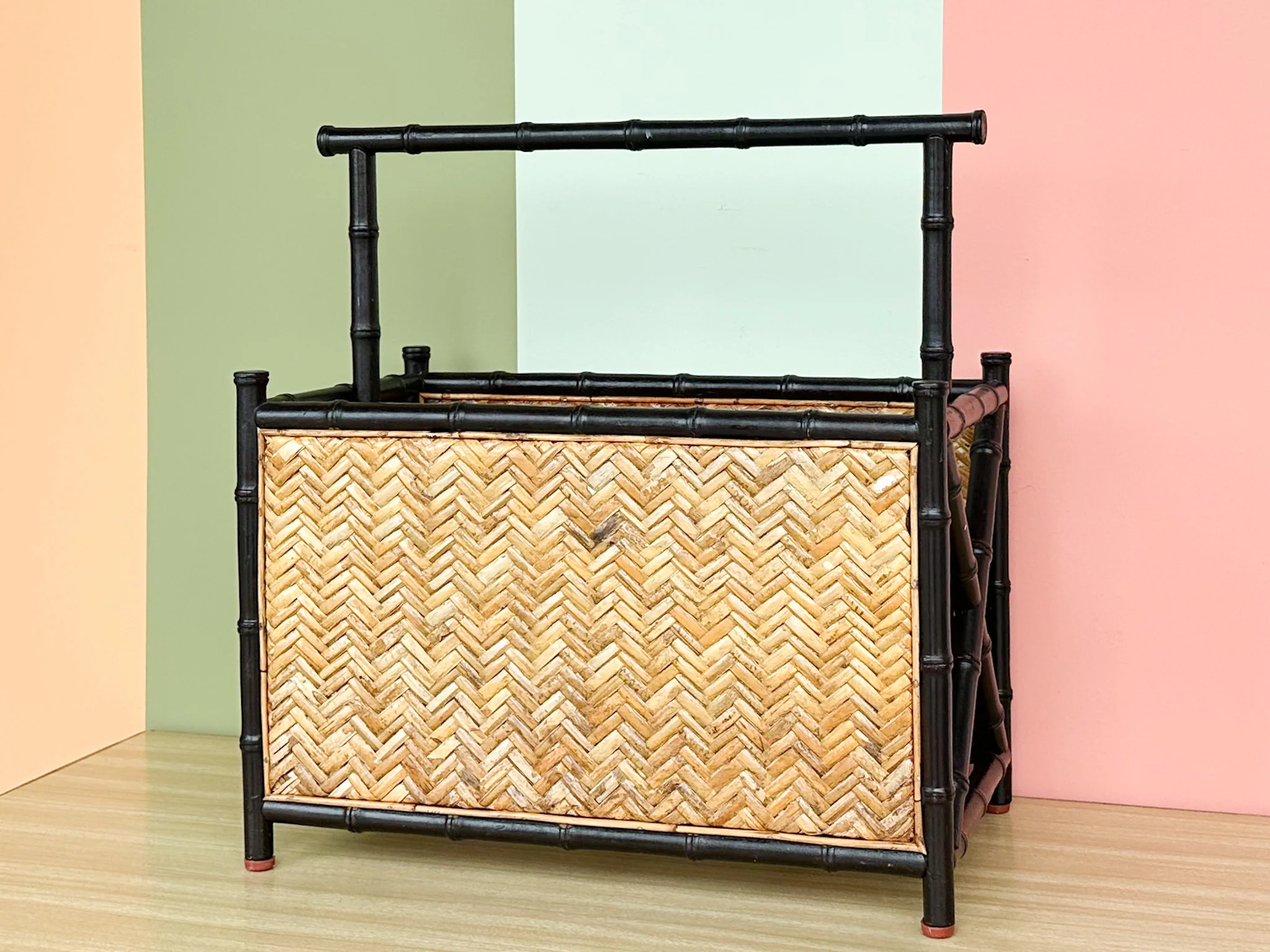 Faux Bamboo and Rattan Magazine Rack - Image 5