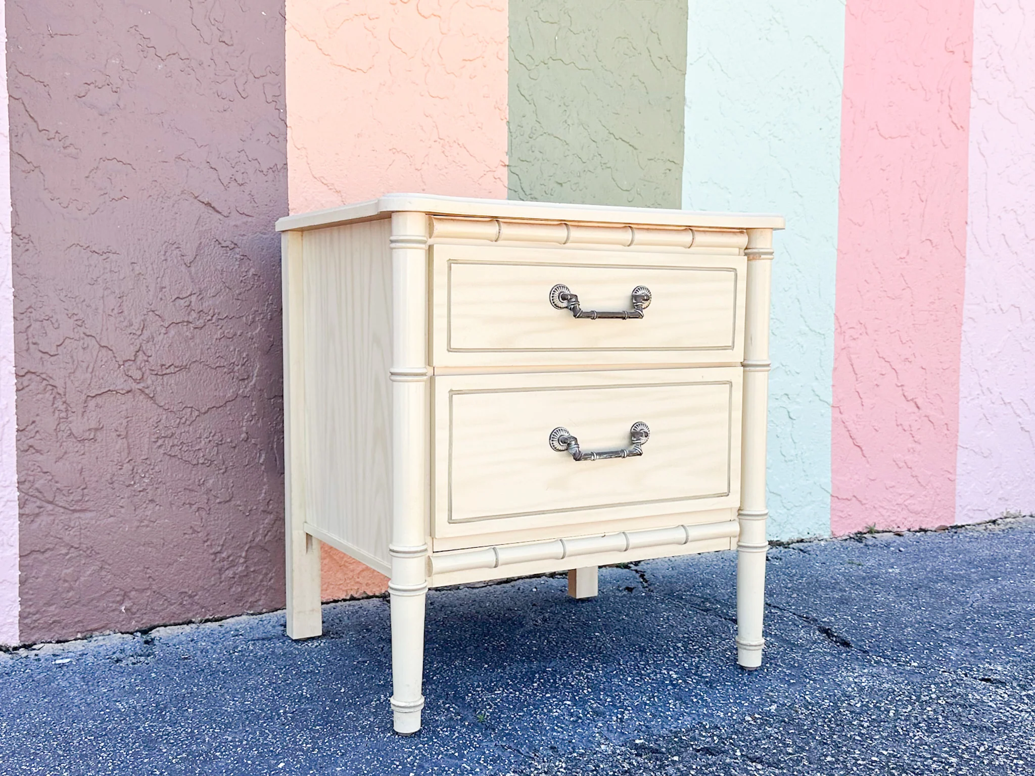 Faux Bamboo Nightstand - Image 4