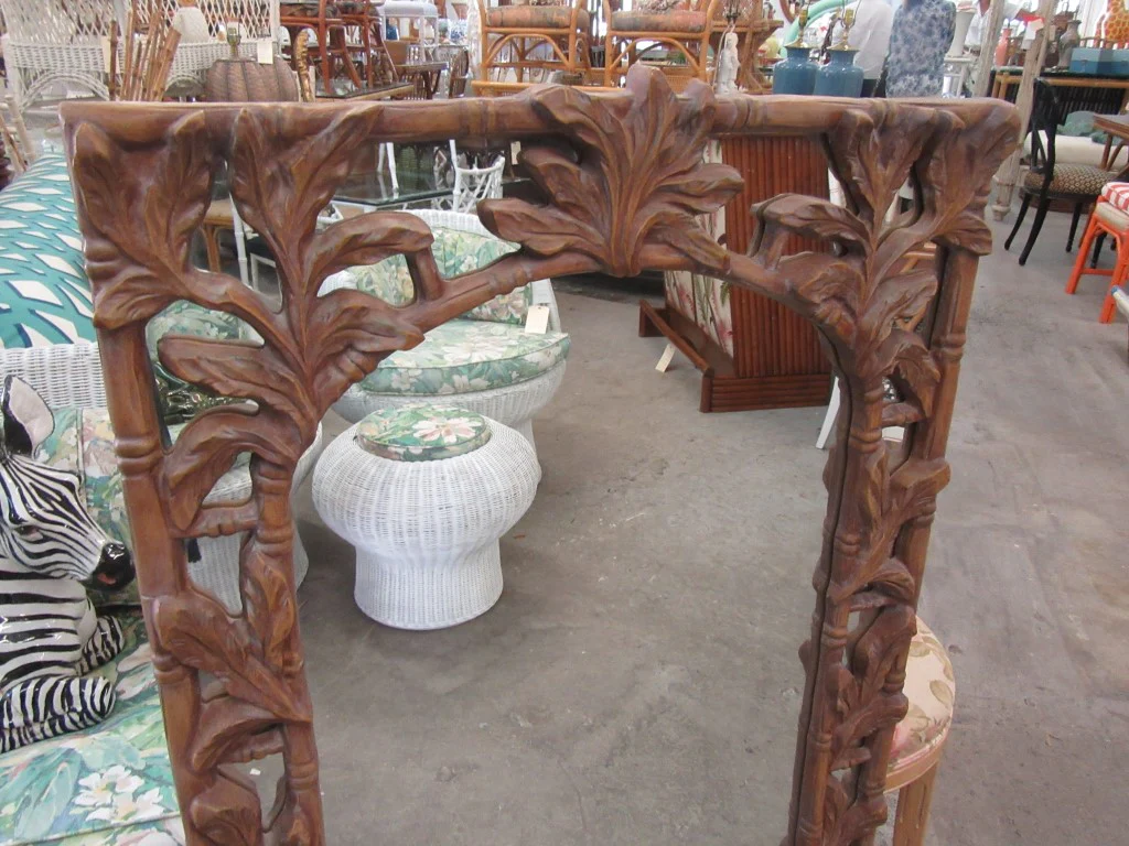 Palm Beach Faux Bamboo Leaf Mirror - Image 5