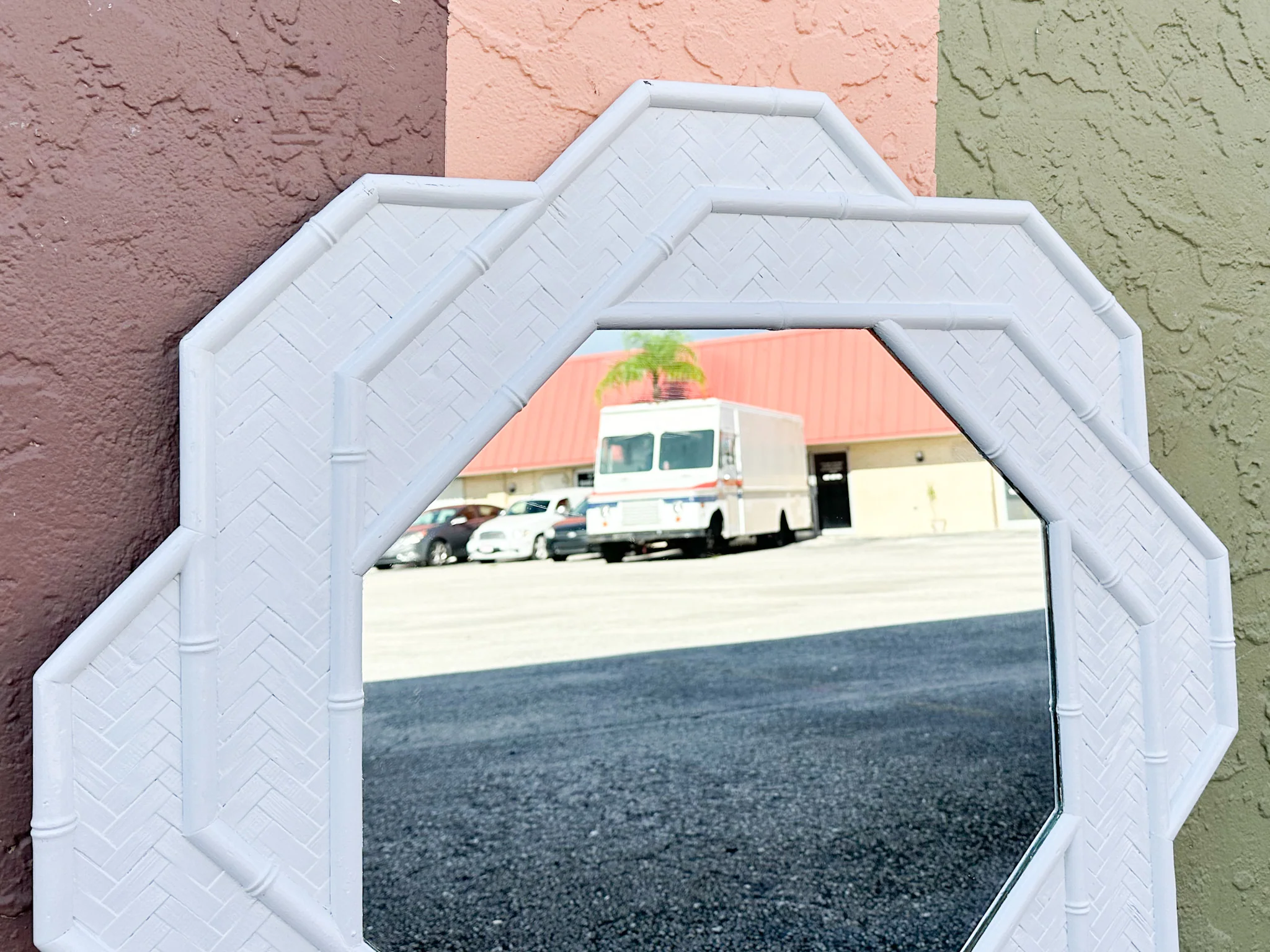 Faux Bamboo Octagon Mirror - Image 6